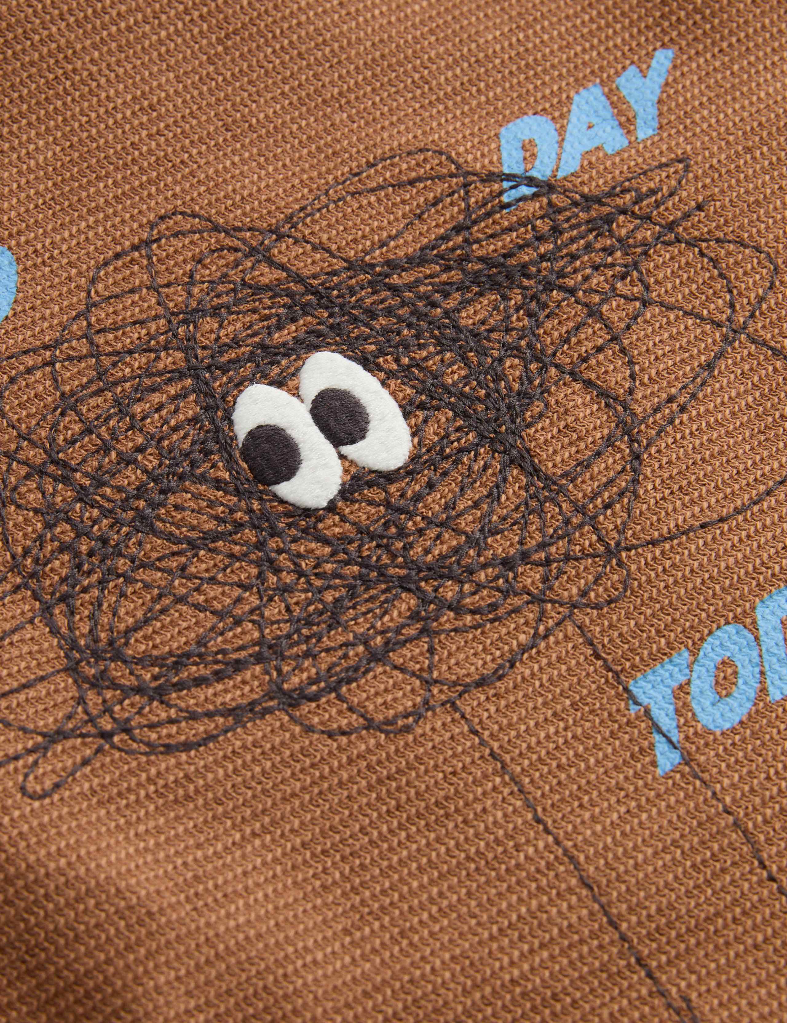 Pure Cotton Embroidered Monster Top (3-7 Yrs) 2 of 2