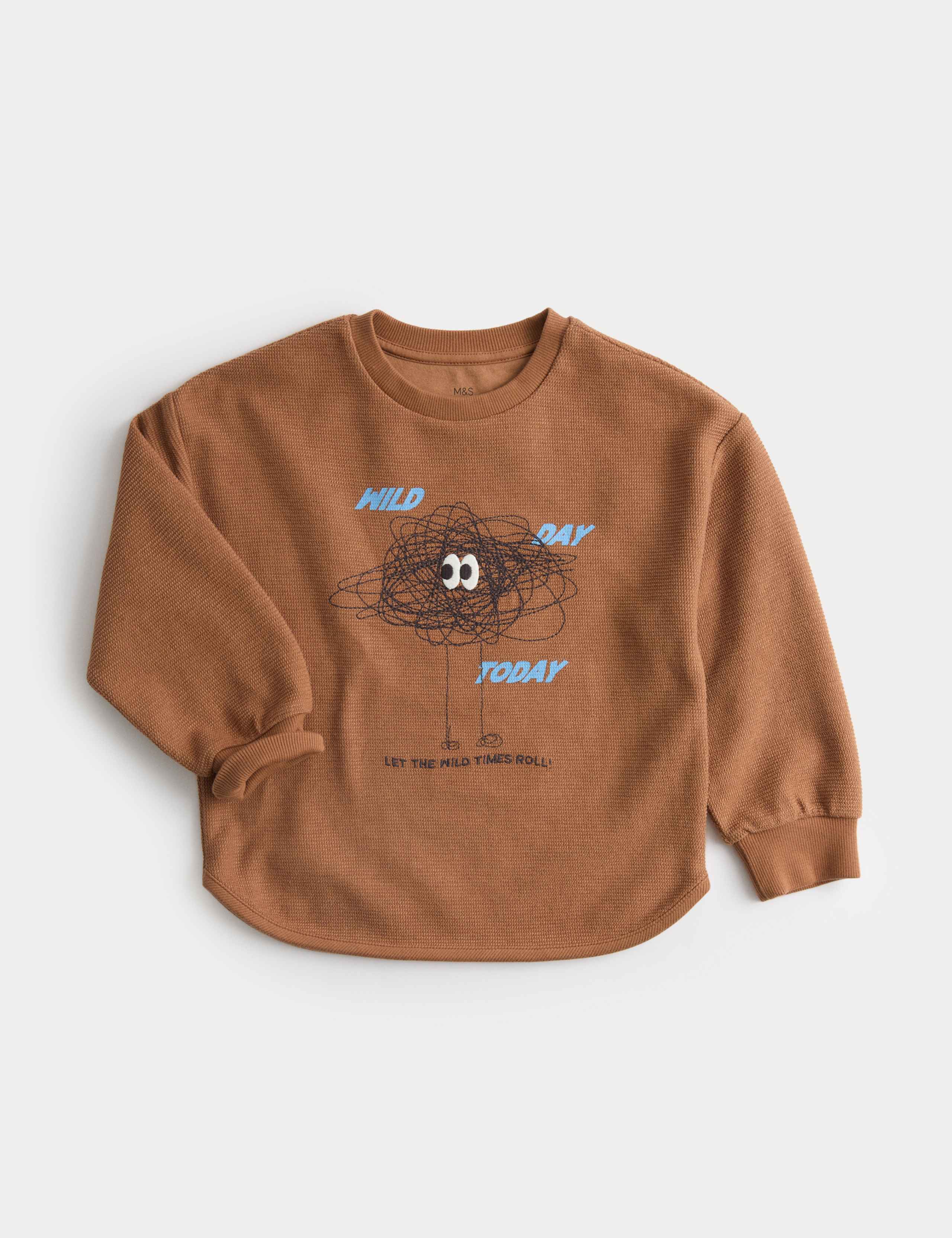 Pure Cotton Embroidered Monster Top (3-7 Yrs) 1 of 2