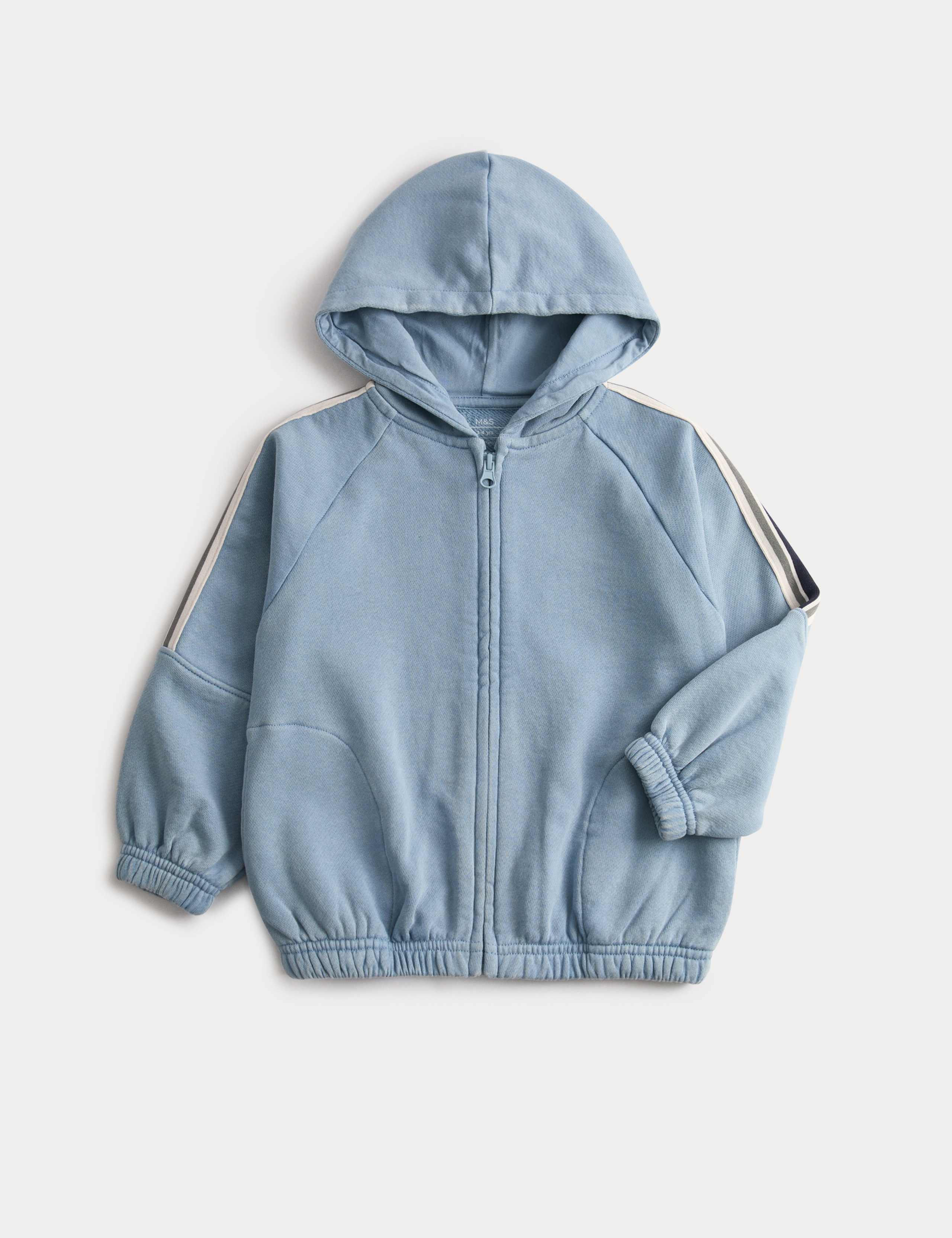 Pure Cotton Taped Zip Through Hoodie (2-10 Yrs) 1 of 2