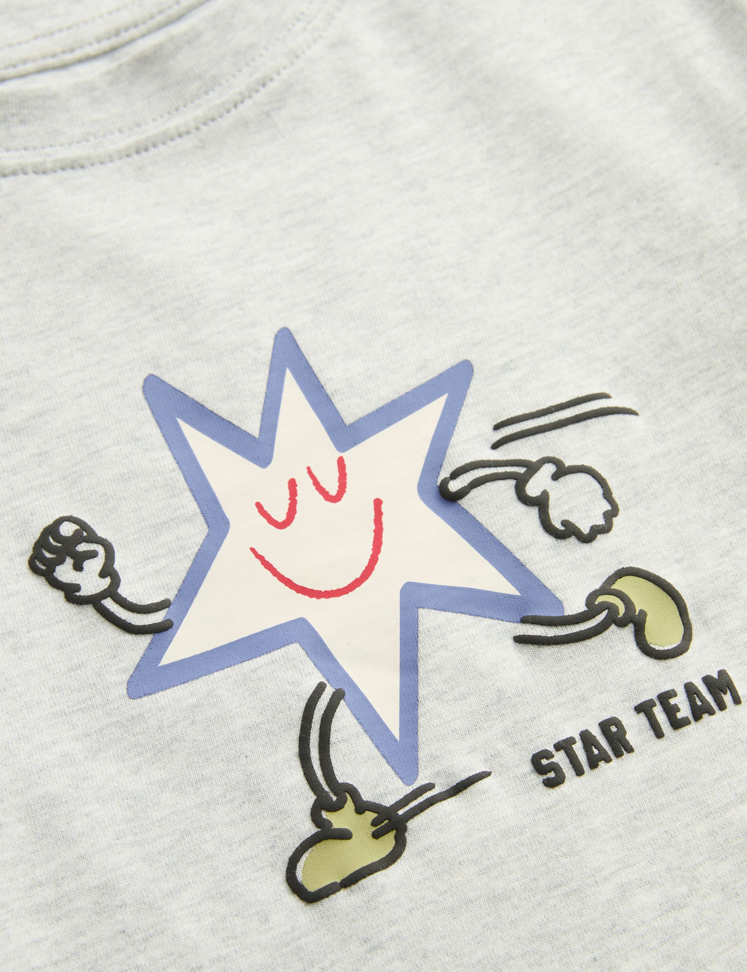 Pure Cotton Star Graphic Long Sleeve Top (2-8 Yrs) 2 of 2