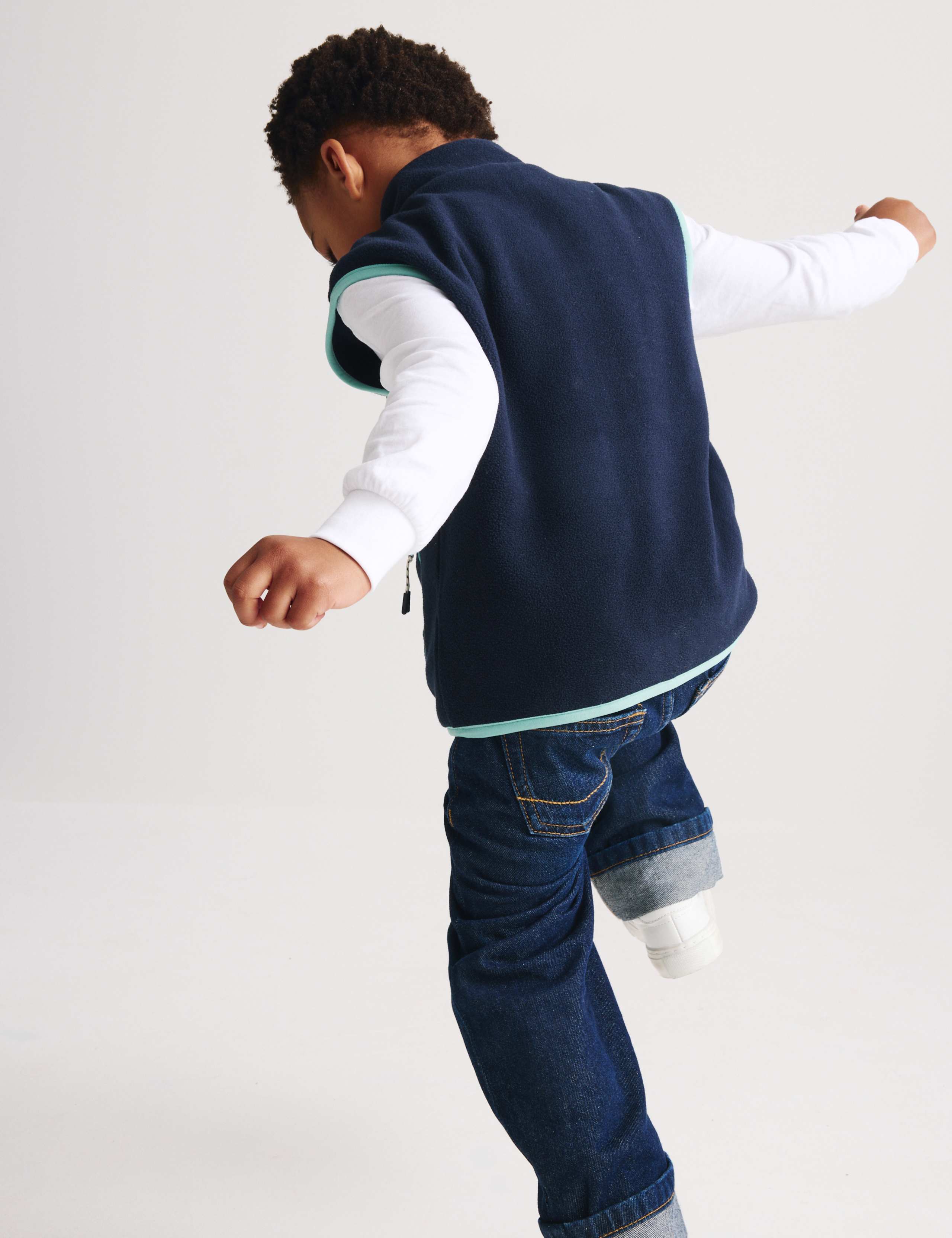 Fleece Zip Through Contrast Trim Gilet (2-8 Yrs) 1 of 6