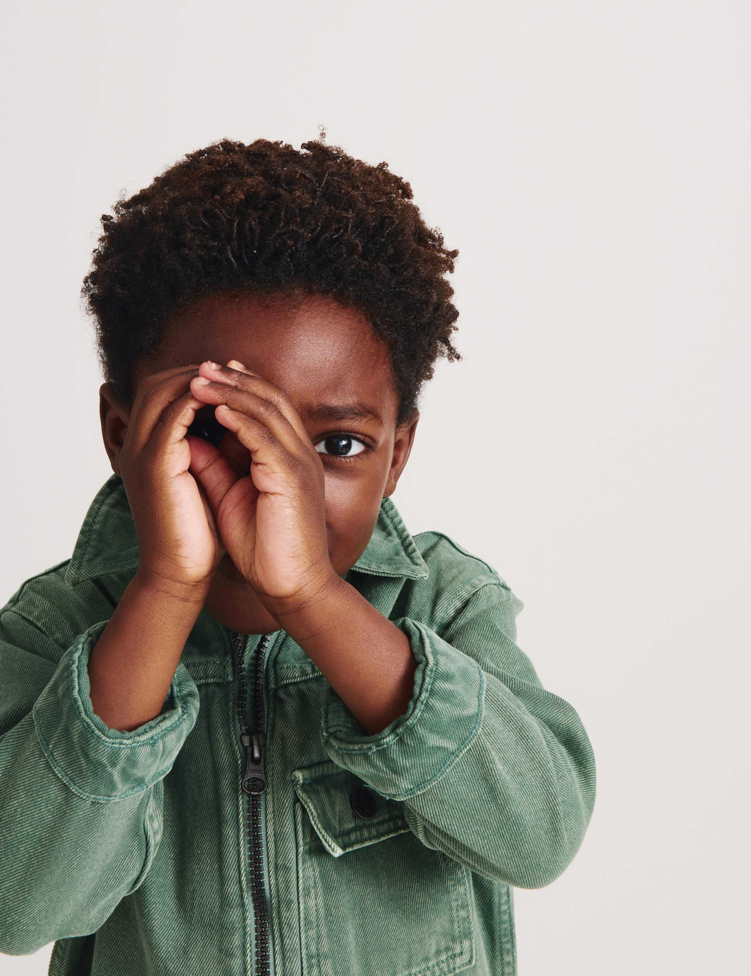 Garment Dyed Zip Up Denim Shacket (2-8 Yrs) 3 of 7