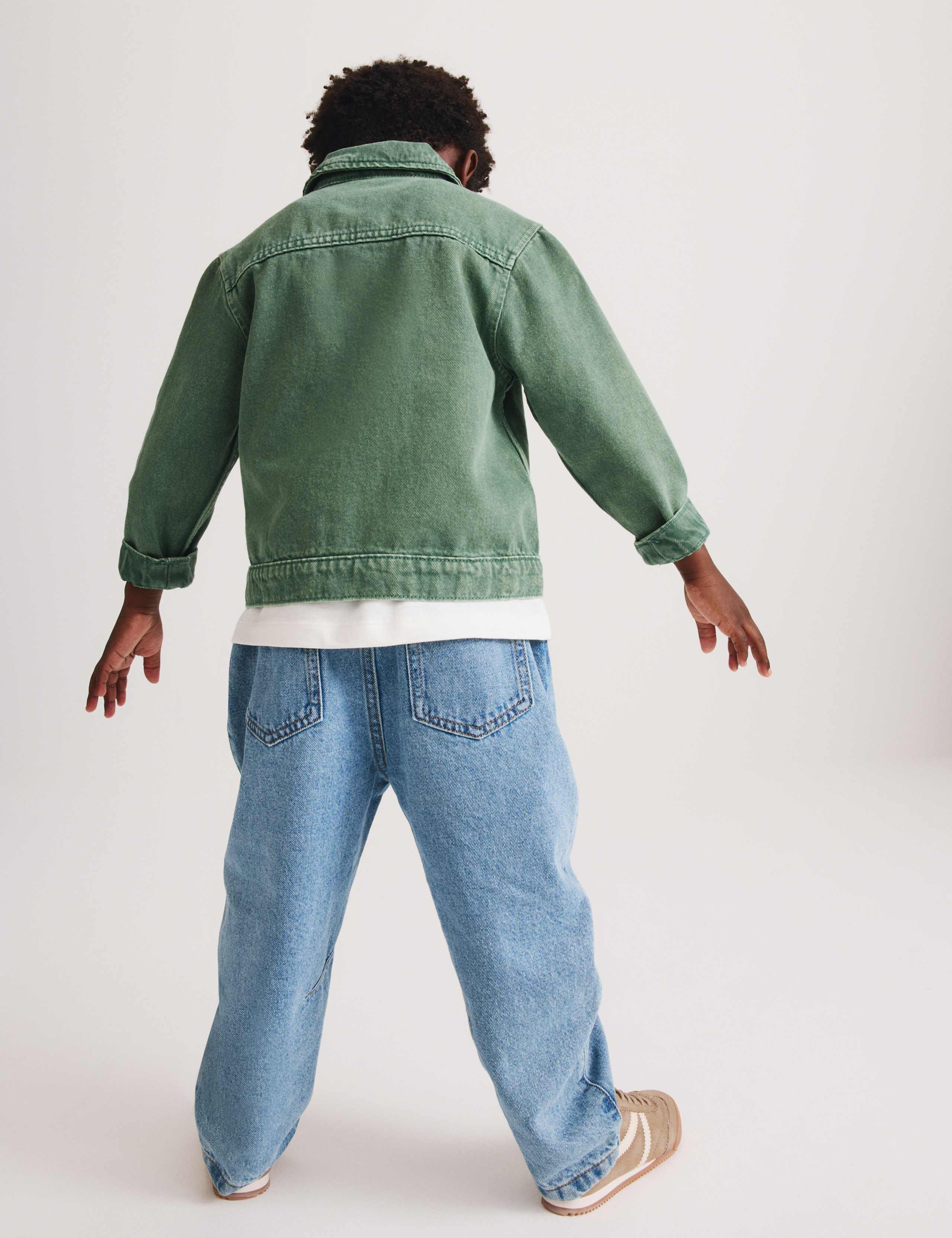 Garment Dyed Zip Up Denim Shacket (2-8 Yrs) 4 of 7