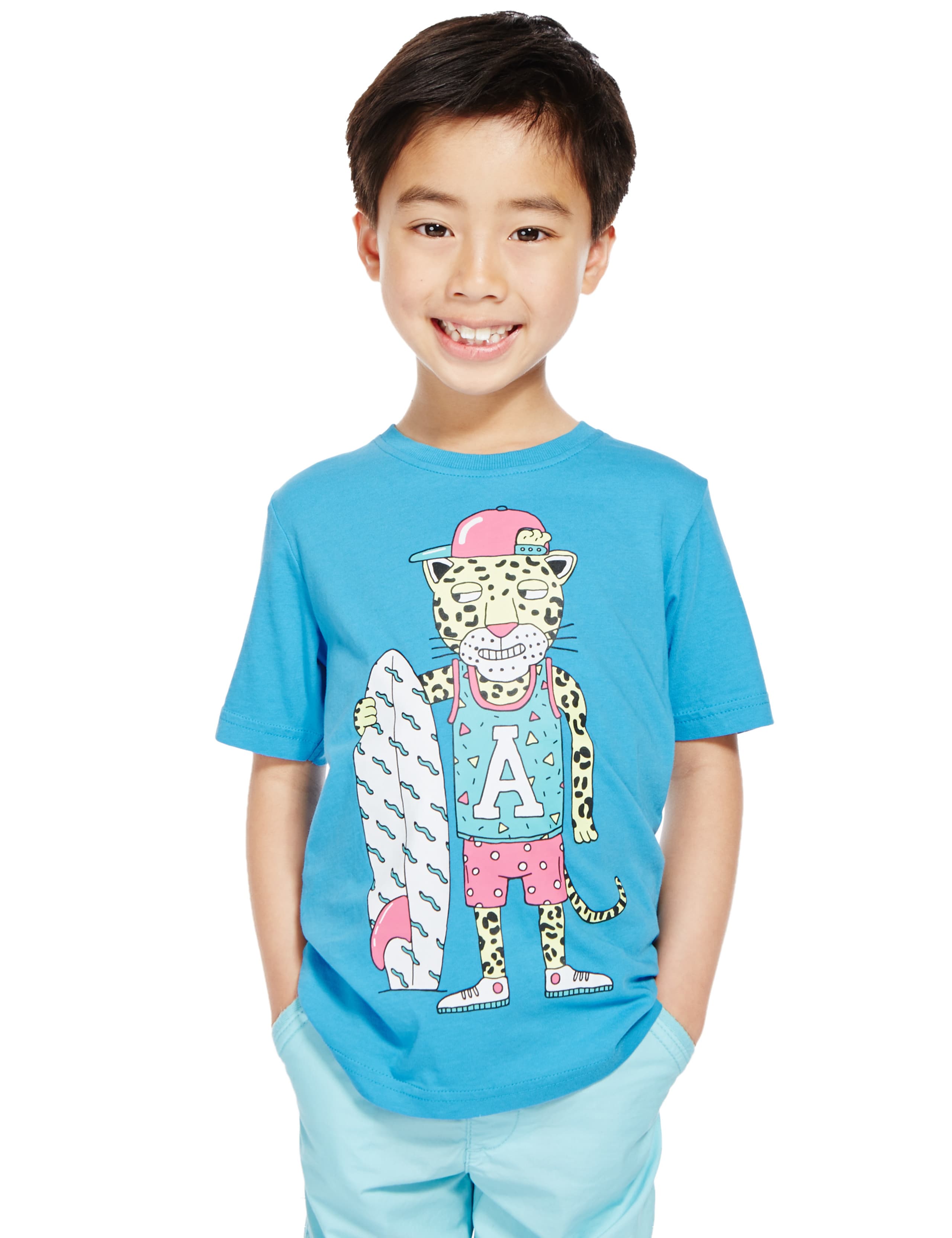 4 Pack Pure Cotton Assorted T-Shirts (1-7 Years) 1 of 9