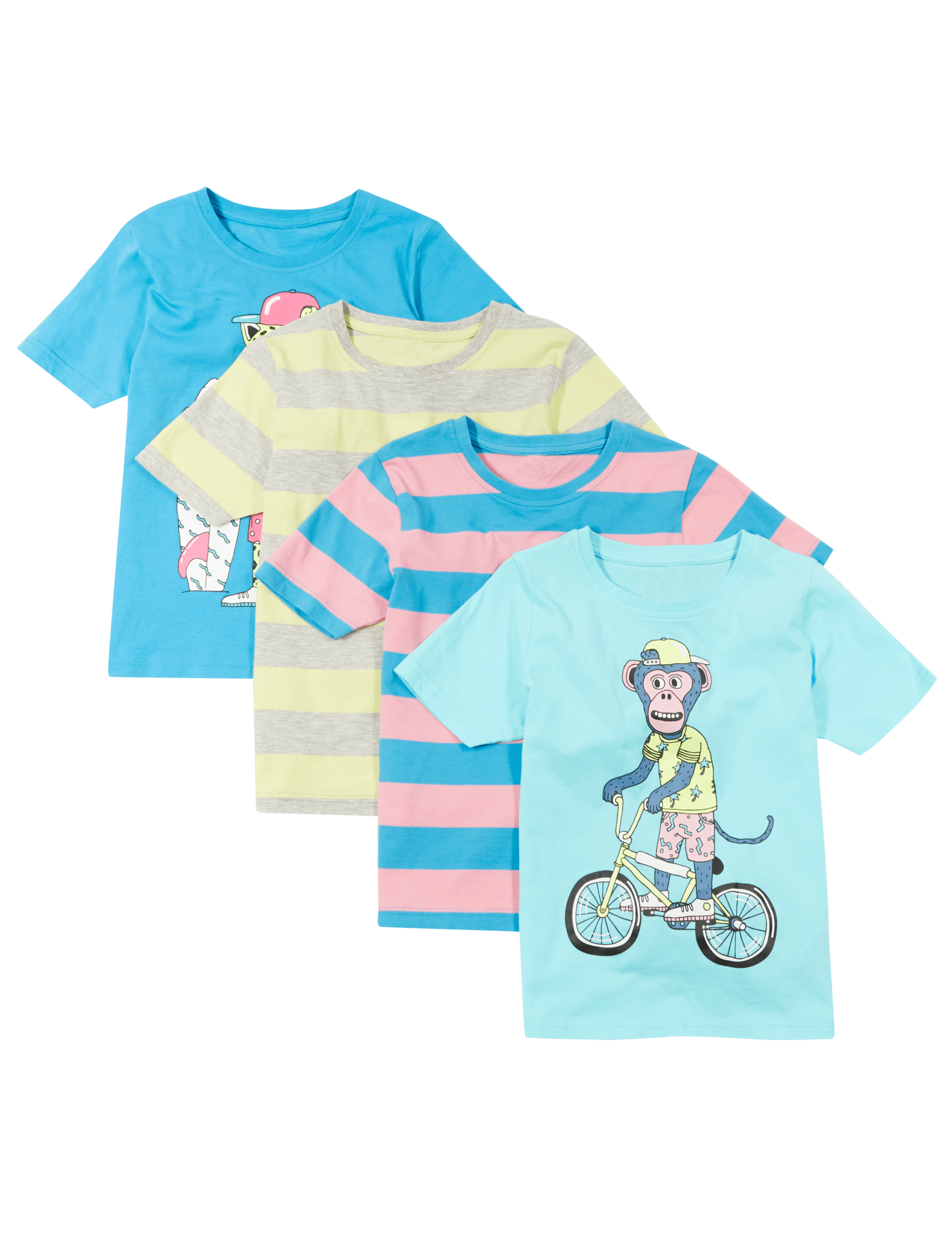 4 Pack Pure Cotton Assorted T-Shirts (1-7 Years) 2 of 9