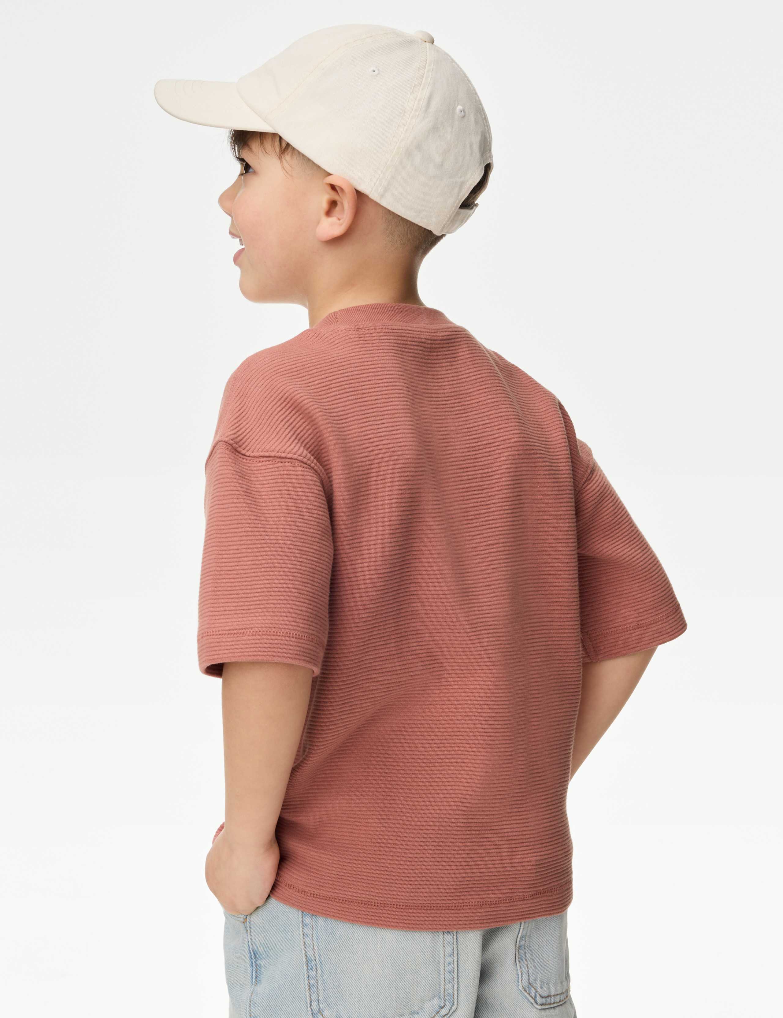 Pure Cotton Textured T-Shirt (1-7 Yrs) 4 of 5