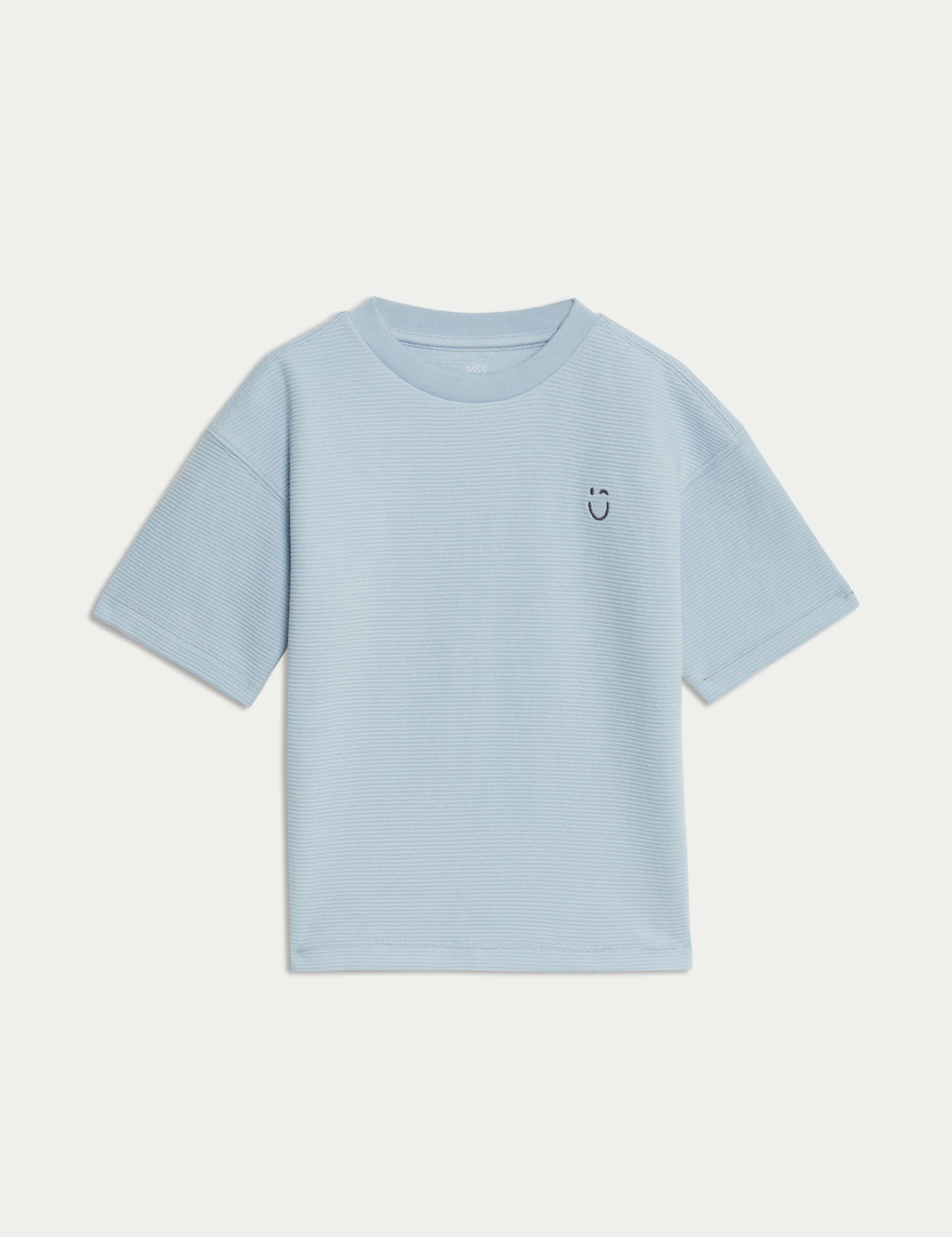 Pure Cotton Textured T-Shirt (1-7 Yrs) 2 of 5