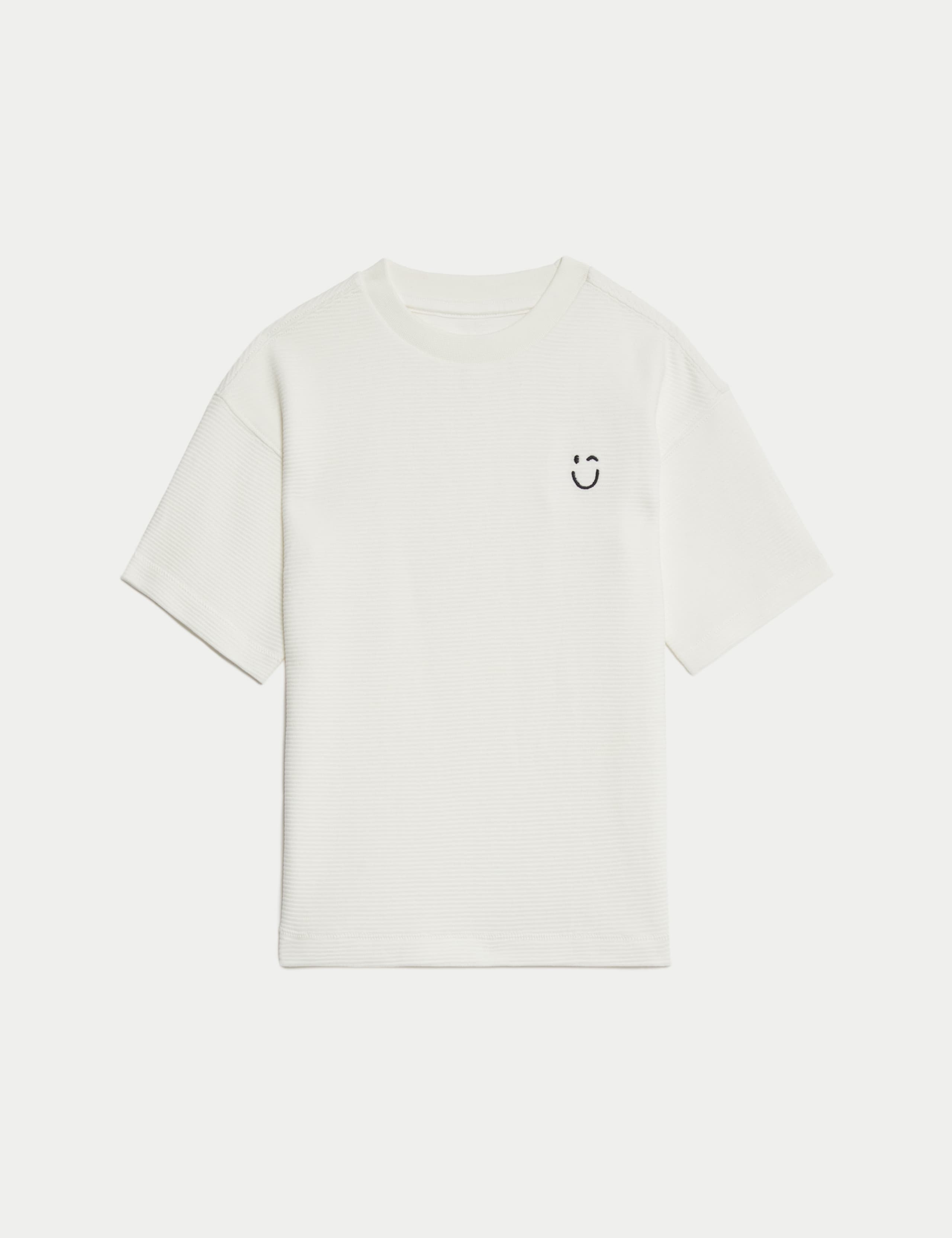 Pure Cotton Textured T-Shirt (1-7 Yrs) 2 of 4