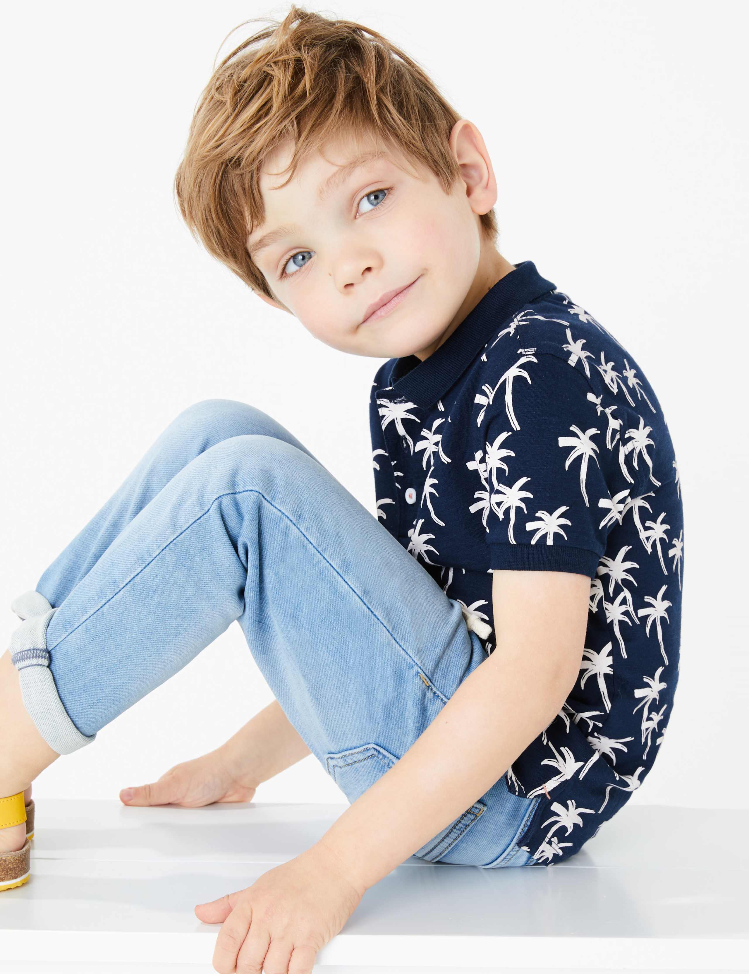 Pure Cotton Tropical Print Polo Shirt (2-7 Yrs) 3 of 4
