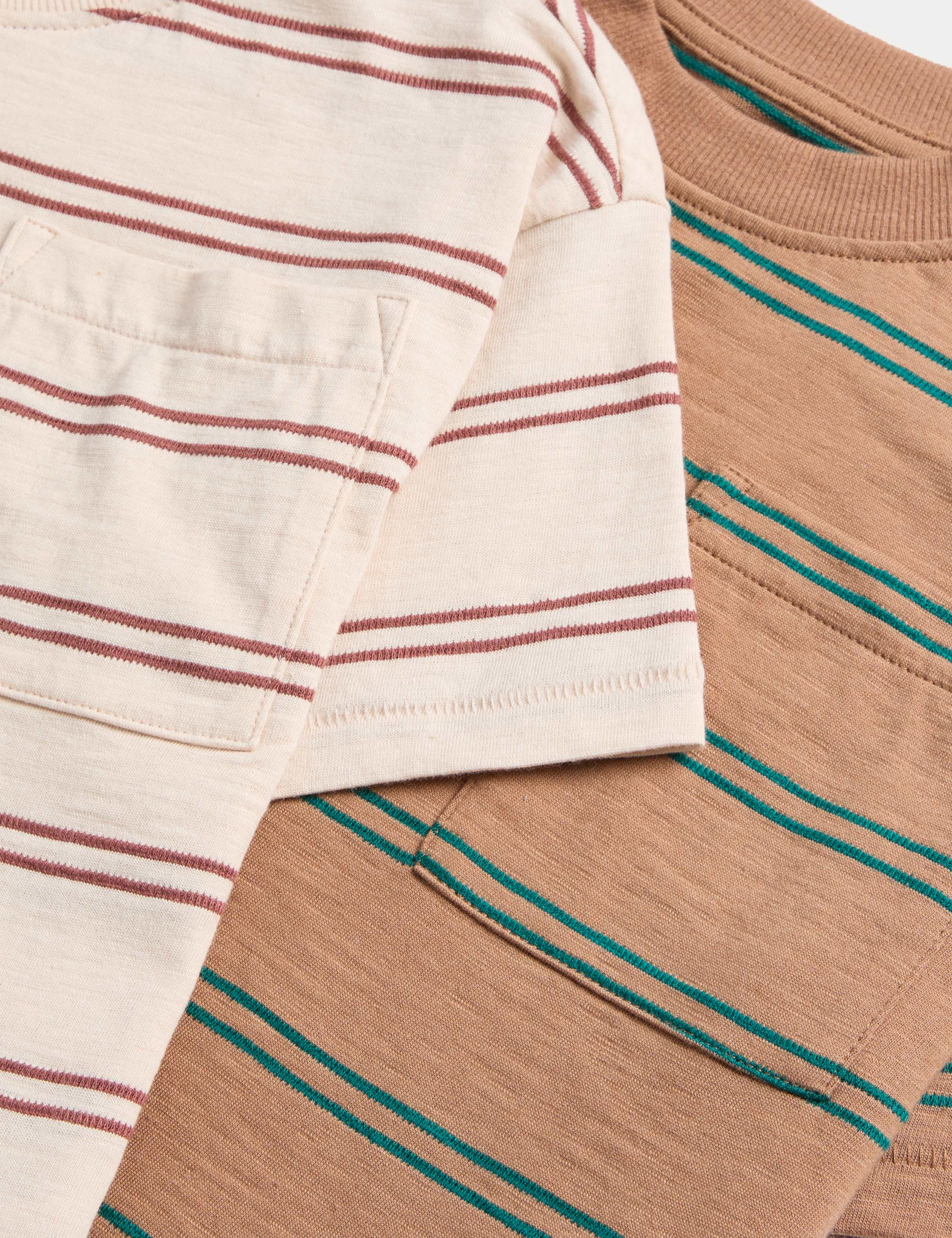 3 Pack Pure Cotton Striped T-Shirts (2-8 Yrs) 2 of 2