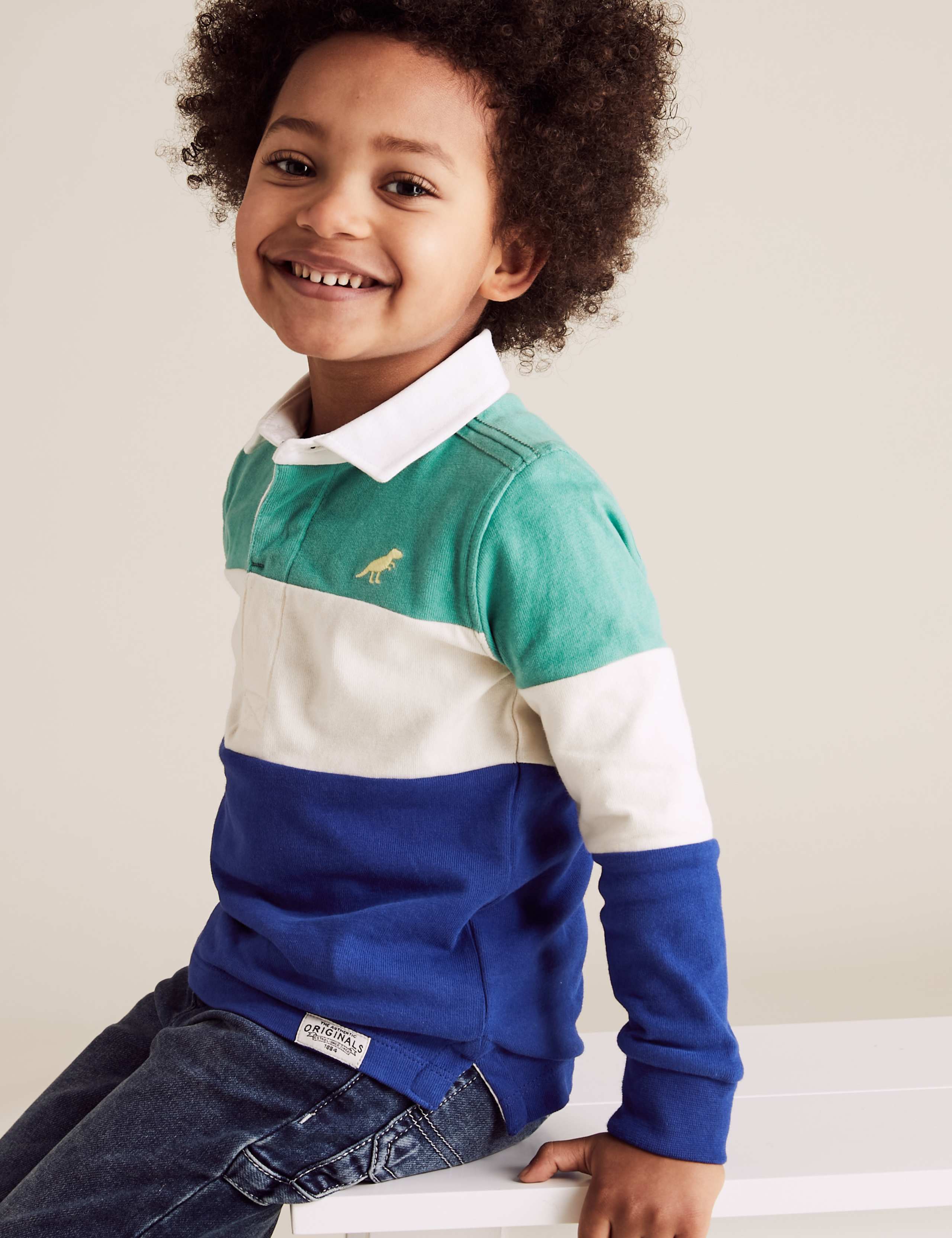 Pure Cotton Colour Block Rugby Top (2-7 Yrs) 3 of 4