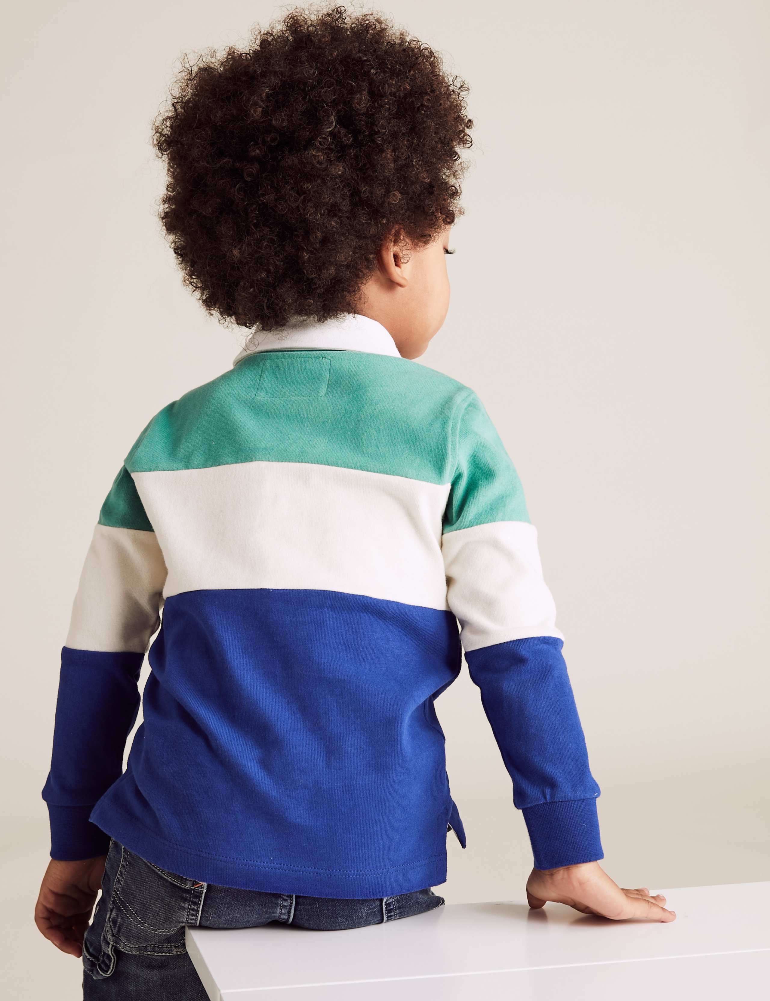 Pure Cotton Colour Block Rugby Top (2-7 Yrs) 4 of 4
