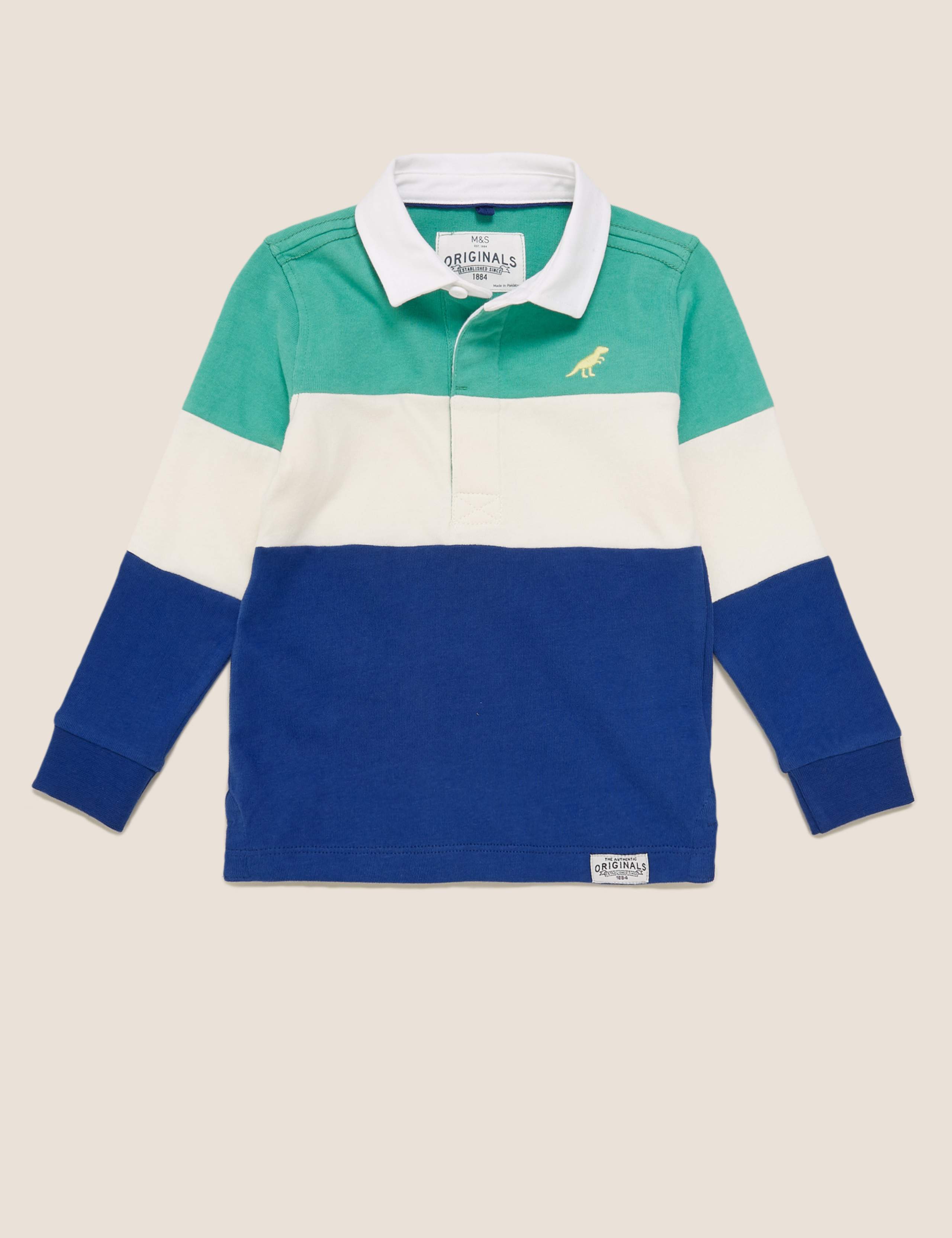 Pure Cotton Colour Block Rugby Top (2-7 Yrs) 2 of 4