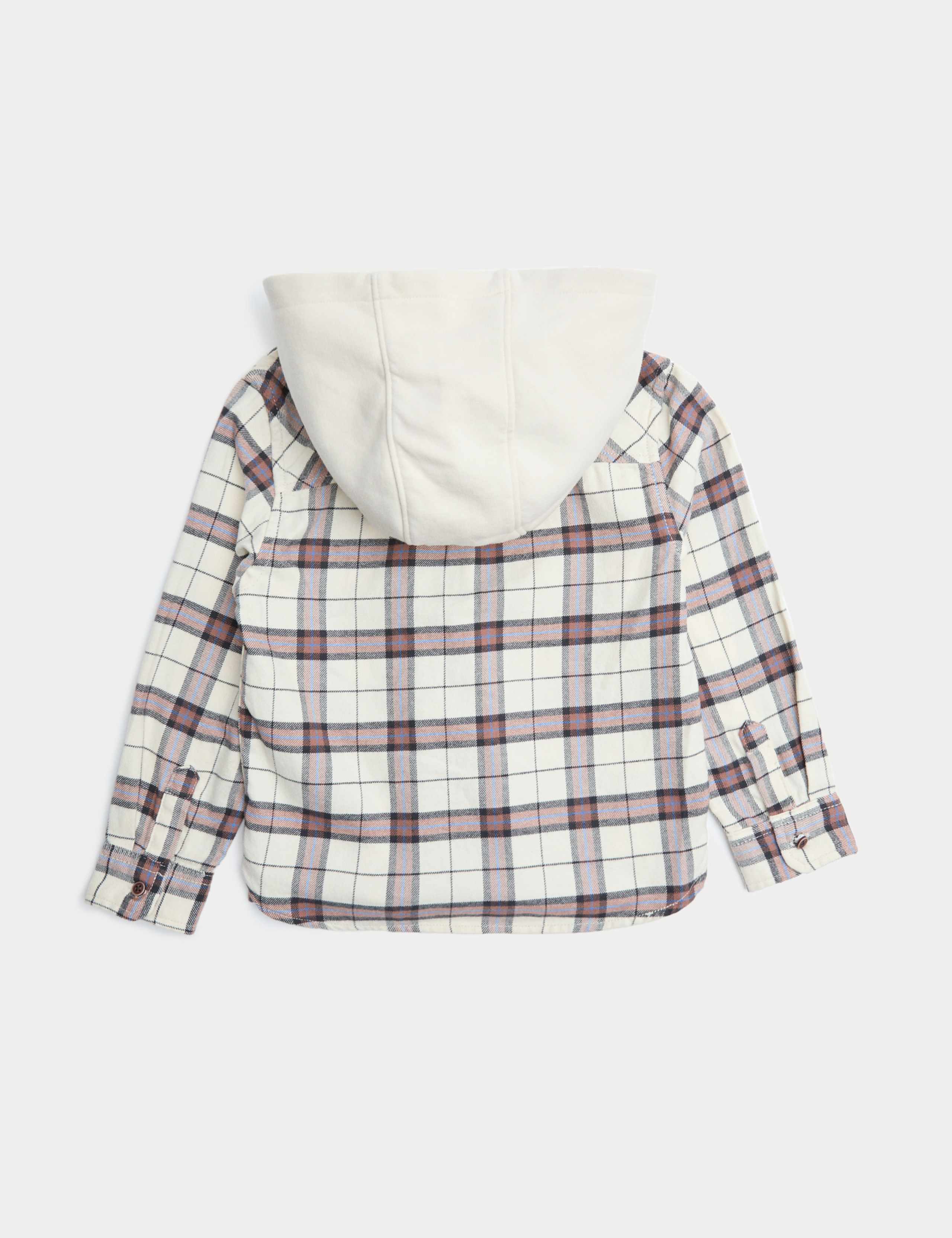 Pure Cotton Checked Hooded Shirt (2-8 Yrs) 2 of 4