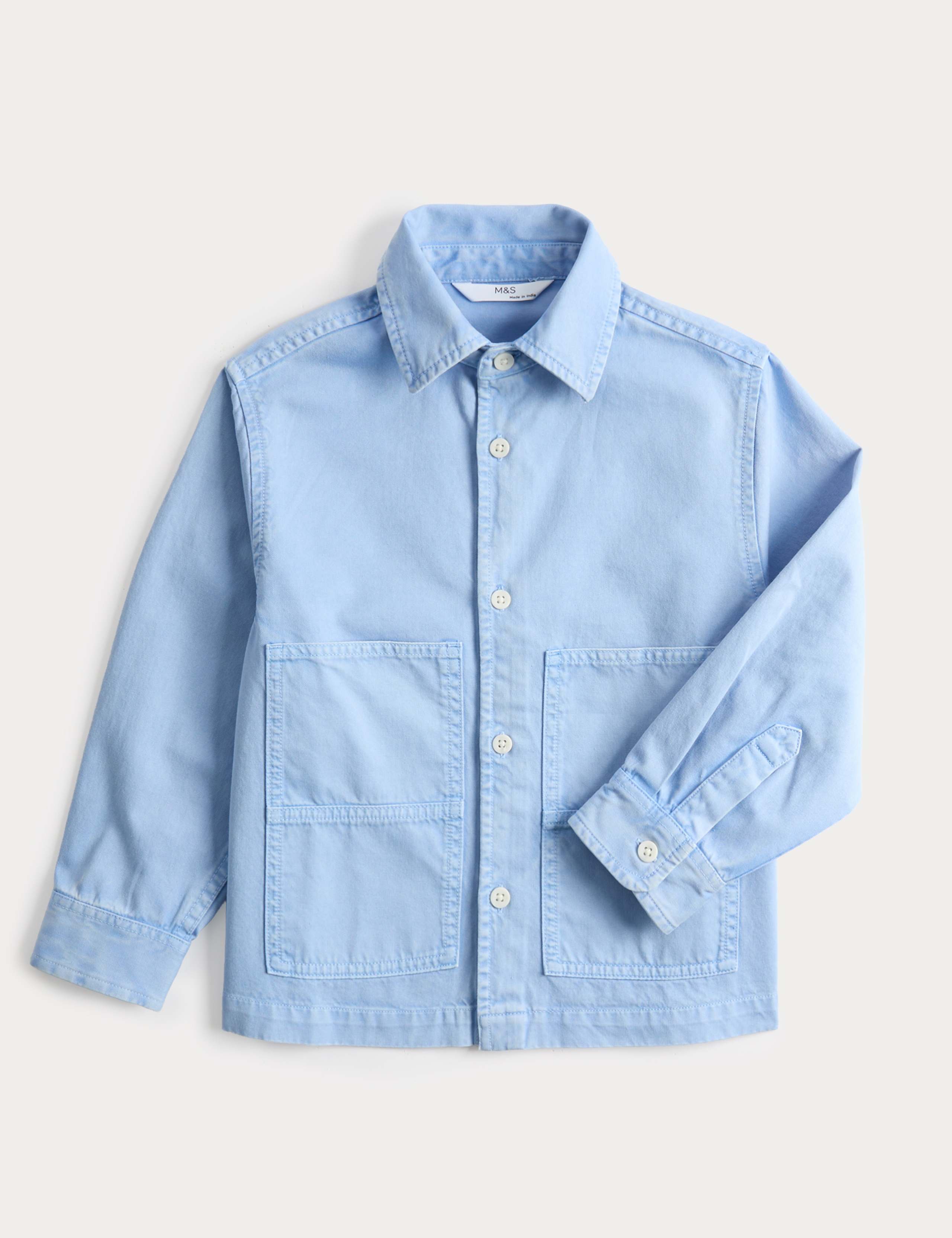 Pure Cotton Twill Overshirt (2-8 Yrs) 1 of 2