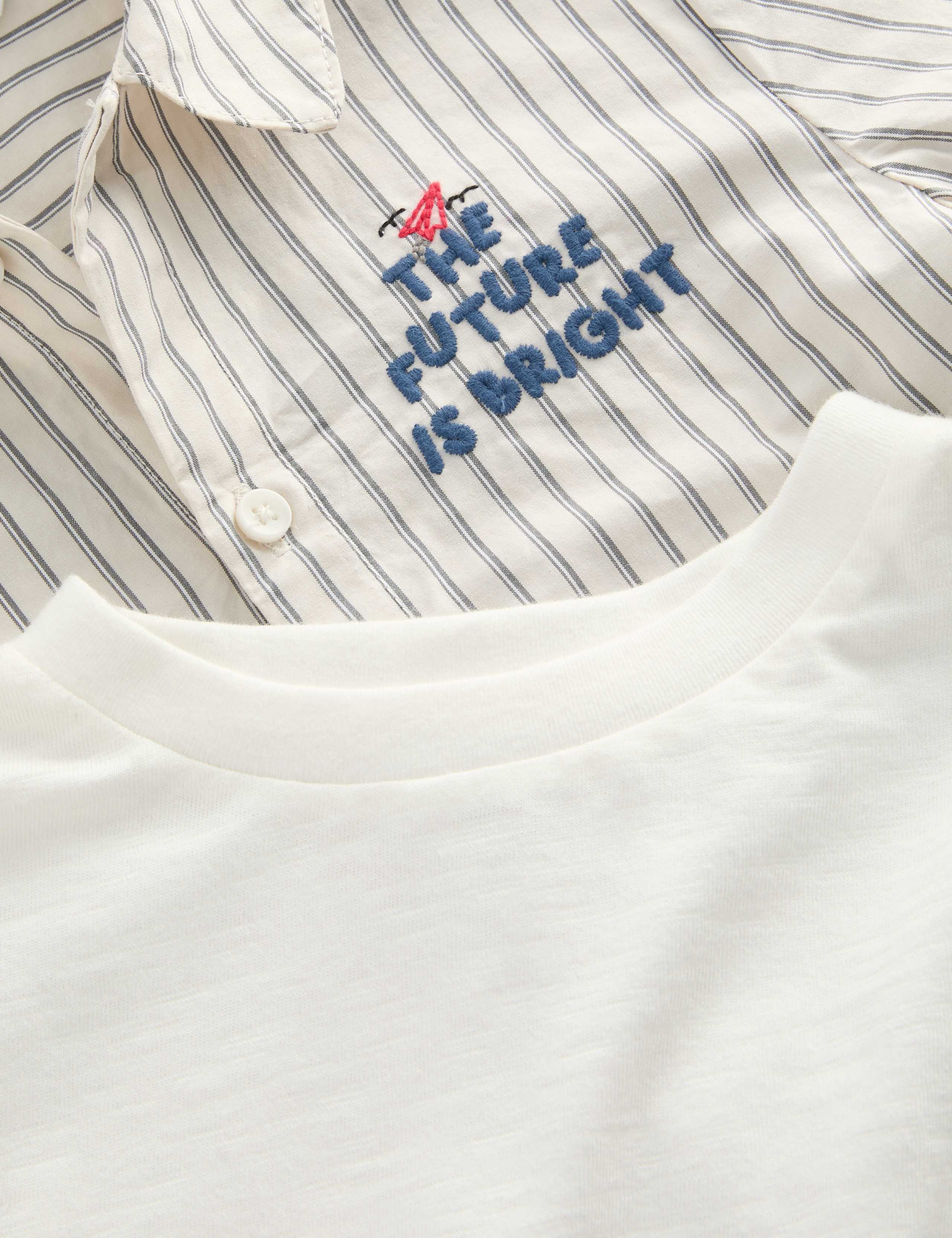 2 Piece Cotton Striped Overshirt And T-Shirt (2-8 Yrs) 2 of 2