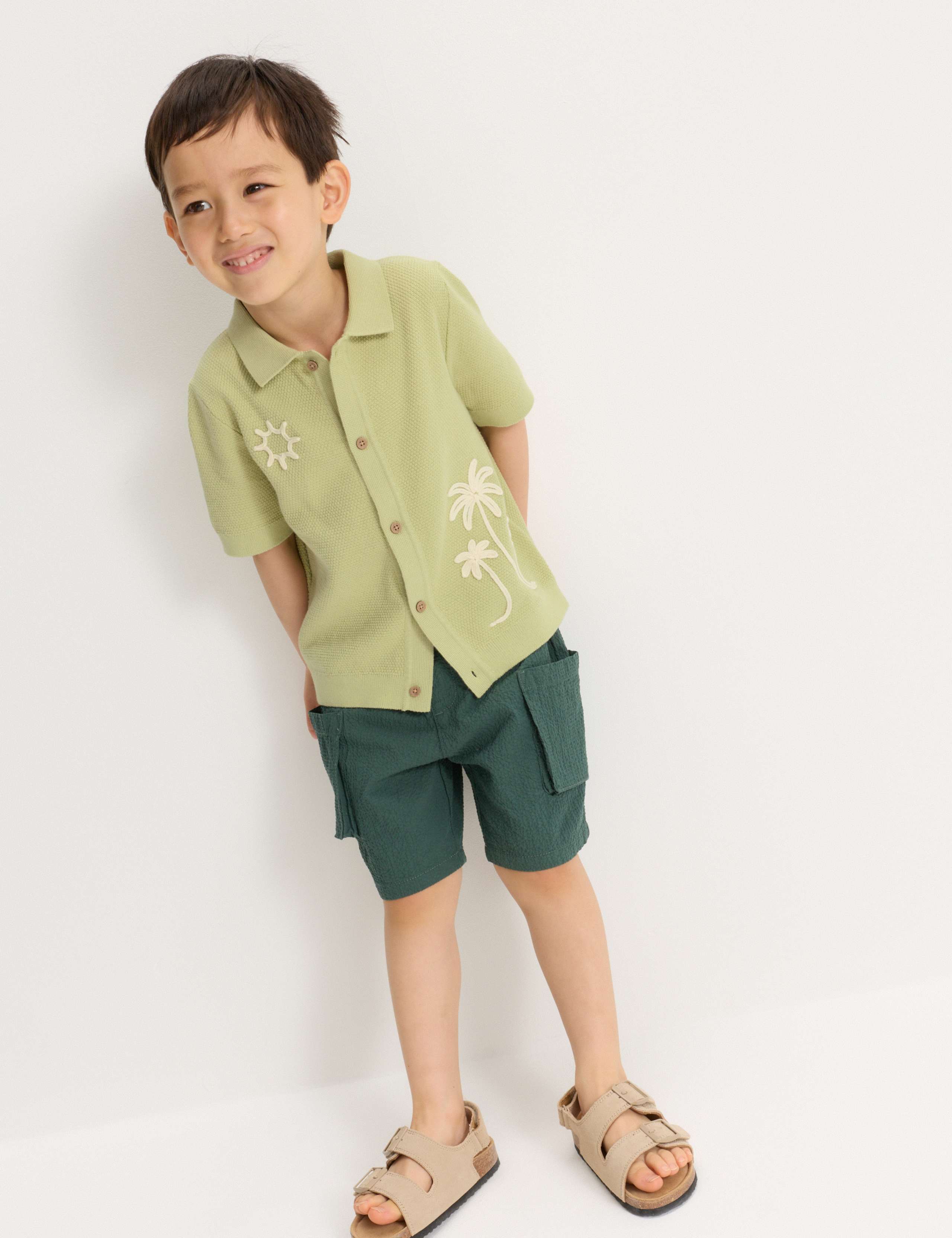 Pure Cotton Knitted Embroidered Polo Shirt (2-8 Yrs) 3 of 8