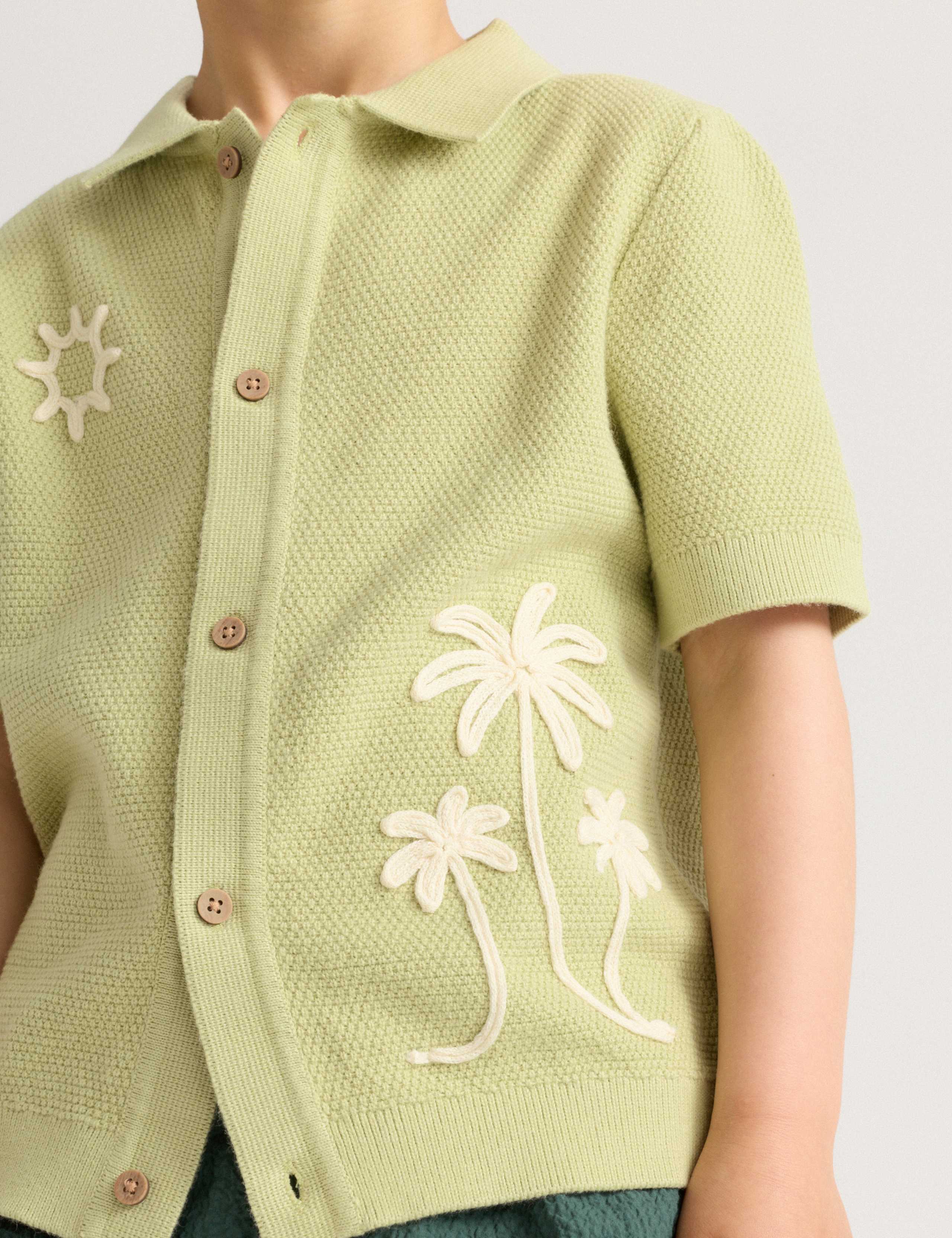 Pure Cotton Knitted Embroidered Polo Shirt (2-8 Yrs) 4 of 8