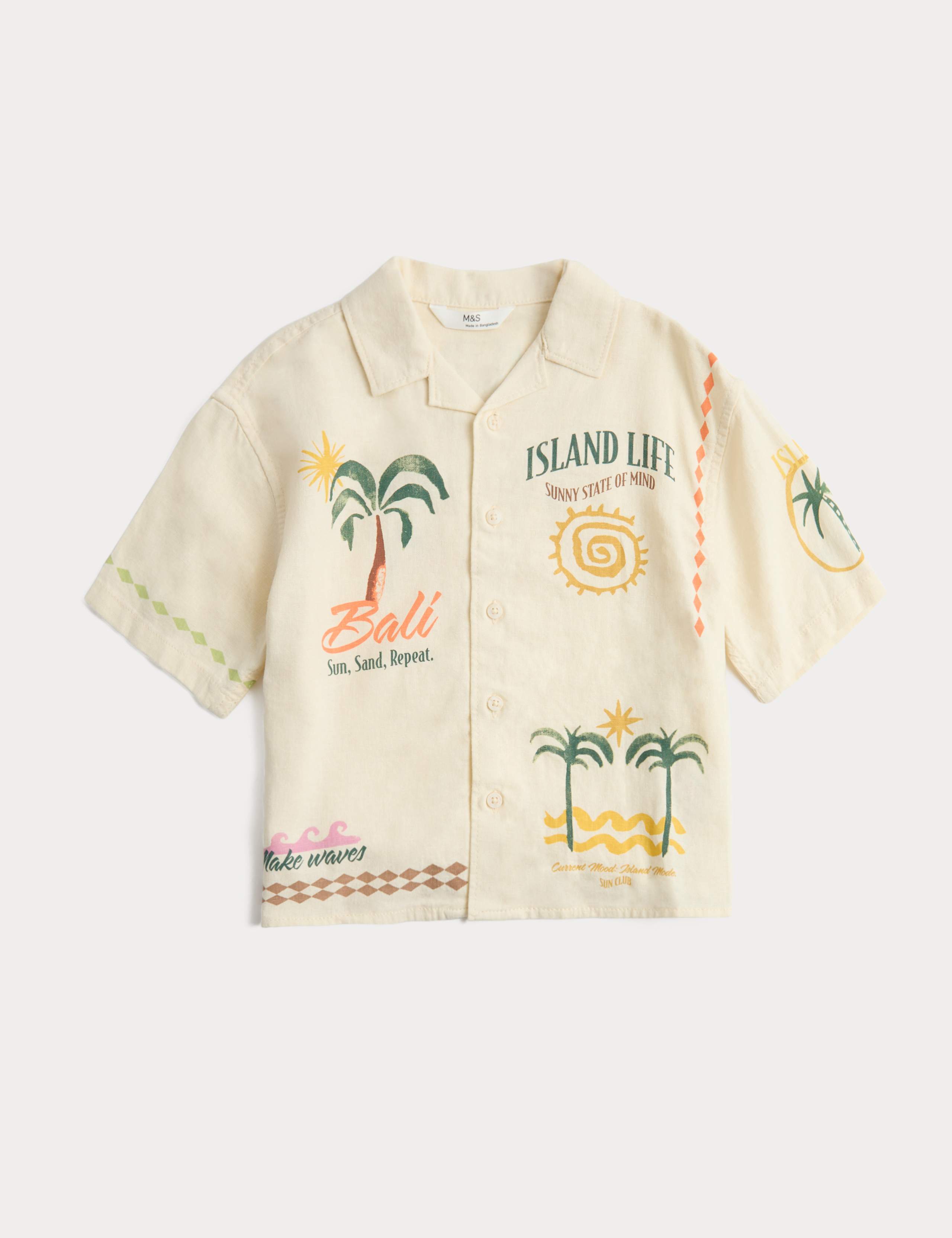 Linen Blend Print Shirt (2-8 Yrs) 1 of 2