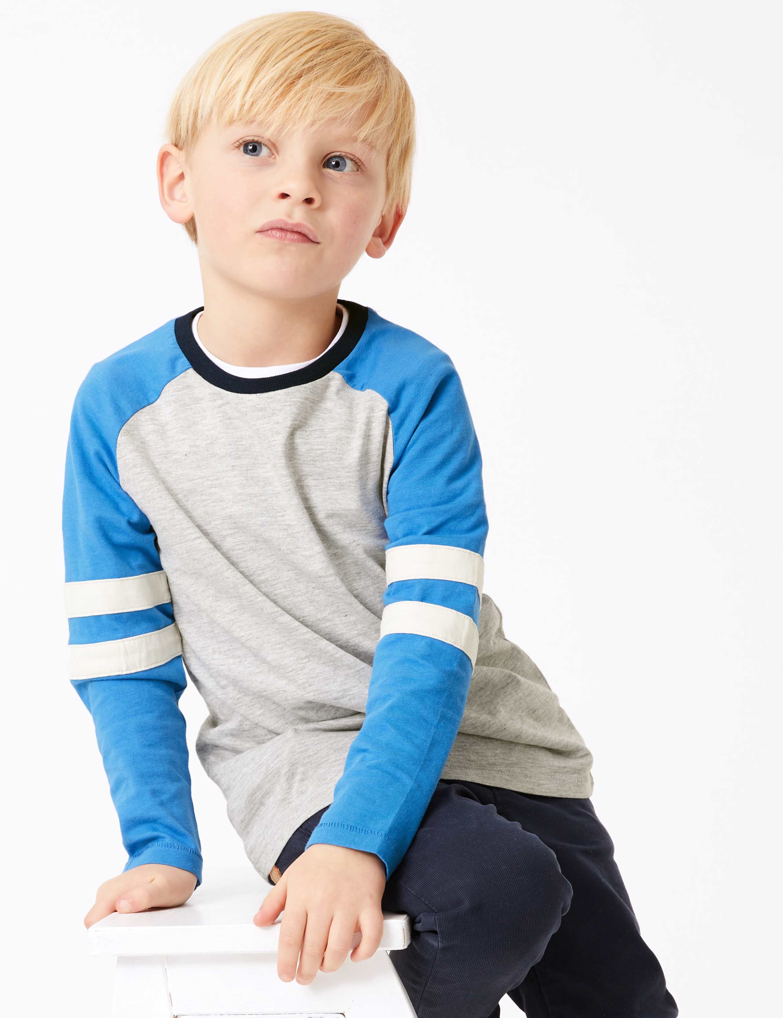 Cotton Rich Raglan Top (2-7 Years) 1 of 4