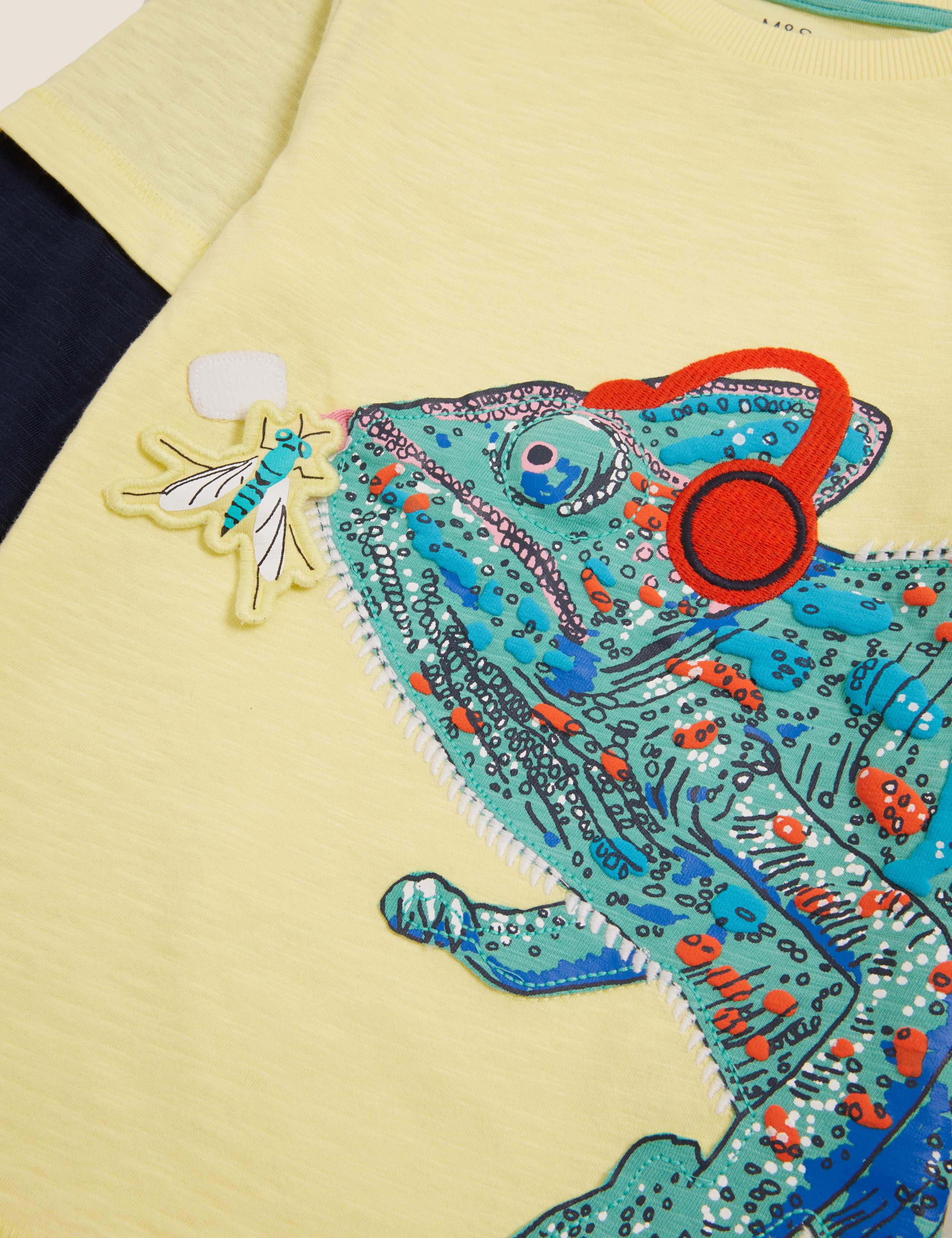Embroidered Chameleon Mock Sleeve Top (2-7 Yrs) 5 of 5