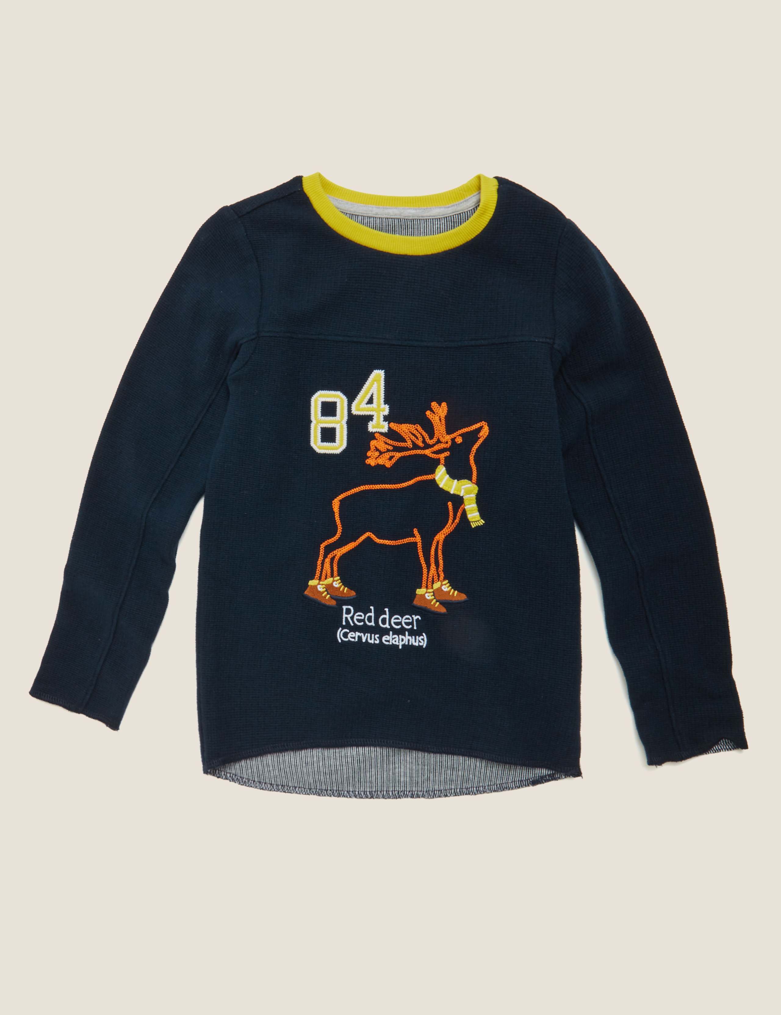 Pure Cotton Embroidered Stag Top (2-7 Yrs) 2 of 4