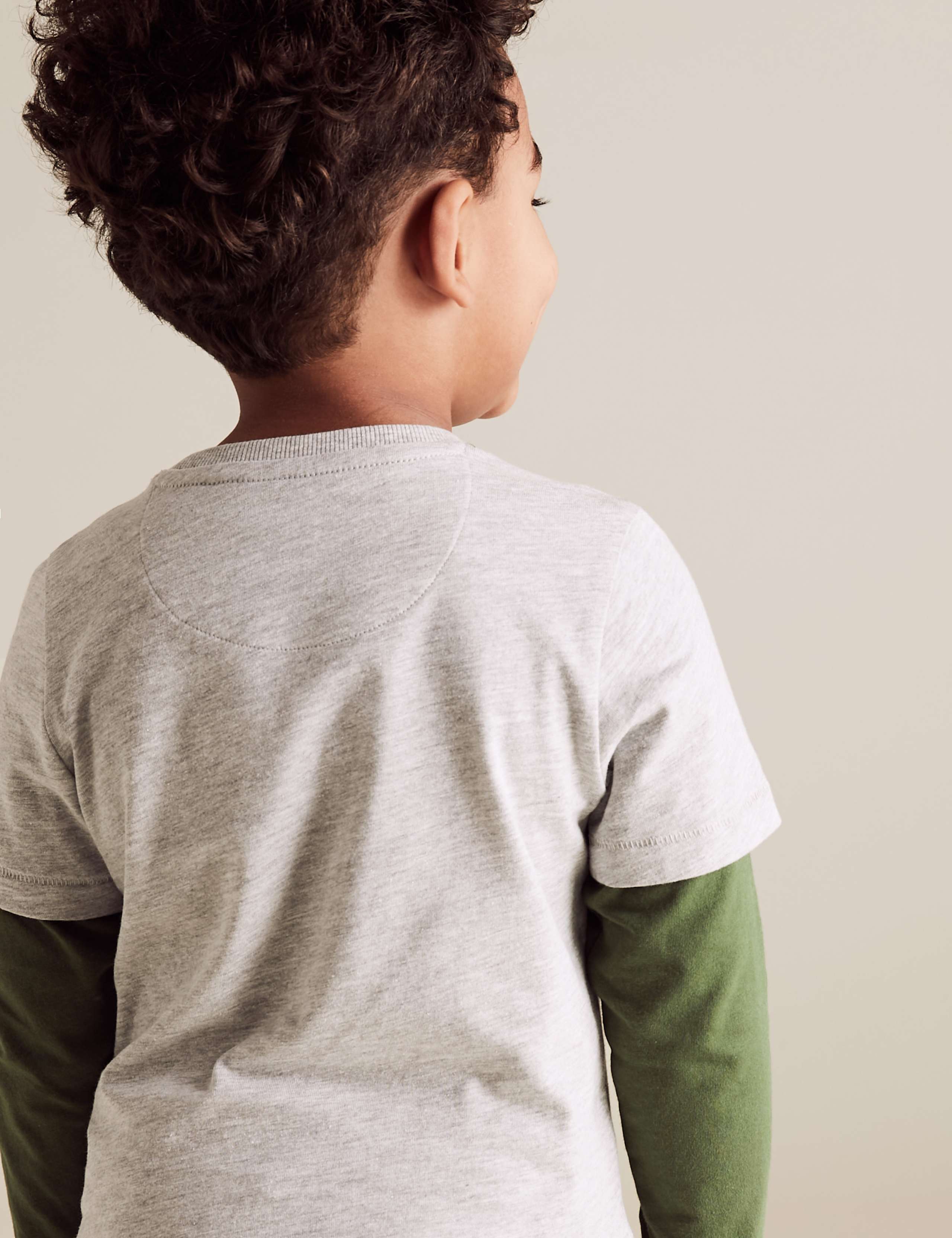 Cotton Interactive Dinosaur Mock Sleeve Top (2-7 Yrs) 4 of 6