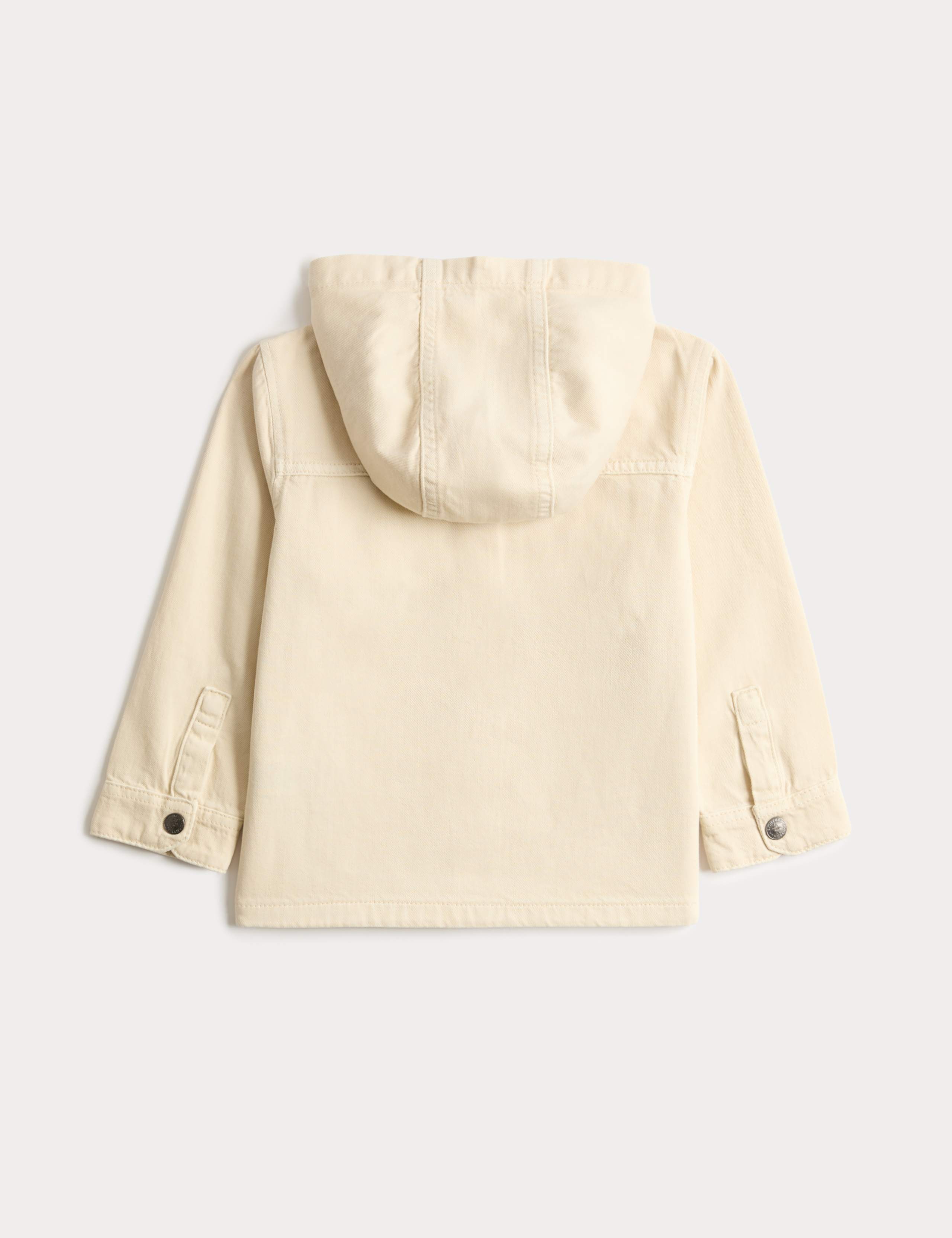 Pure Cotton Denim Hooded Shirt (2-8 Yrs) 2 of 3