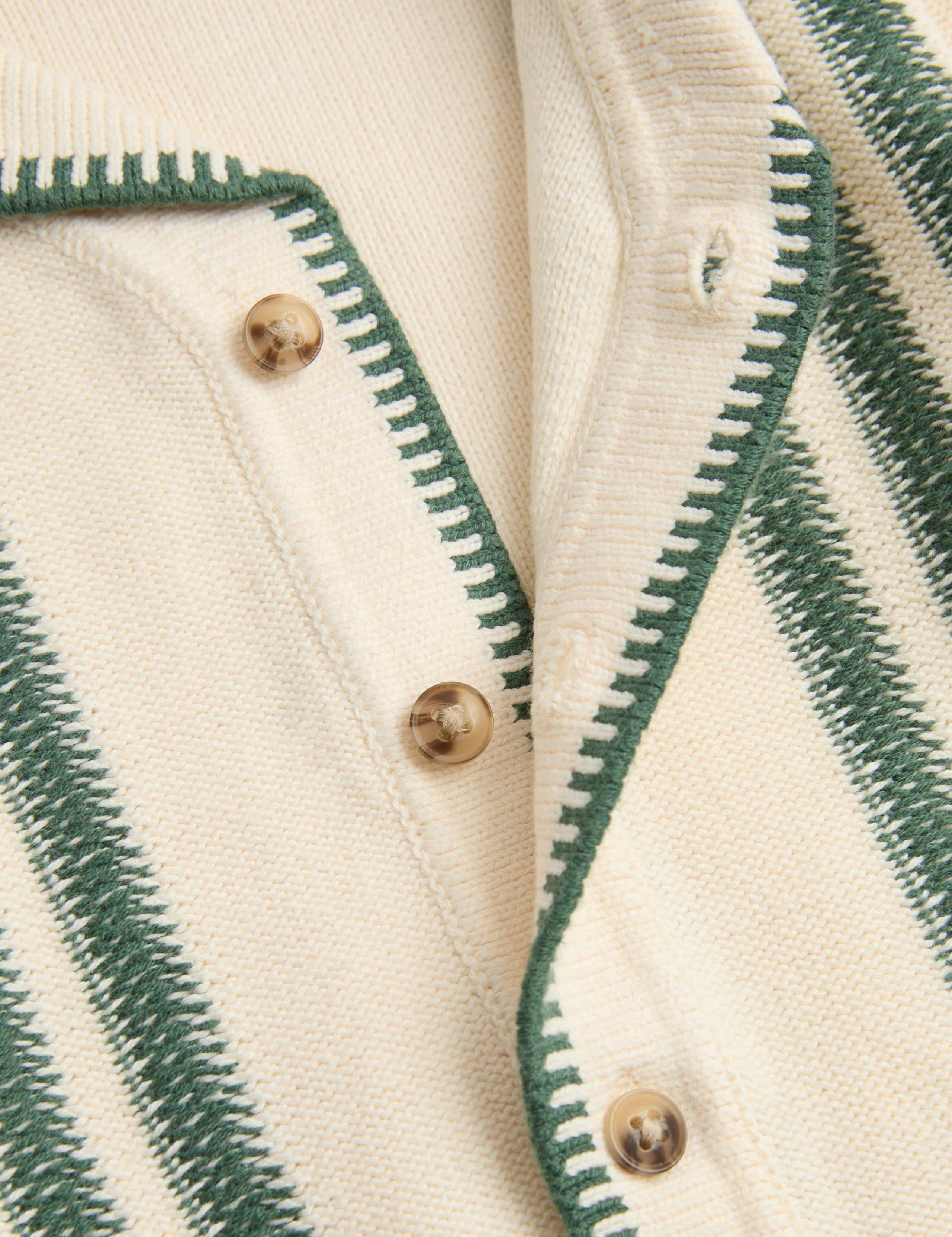 Pure Cotton Striped Knitted Shirt (2-8 Yrs) 2 of 2