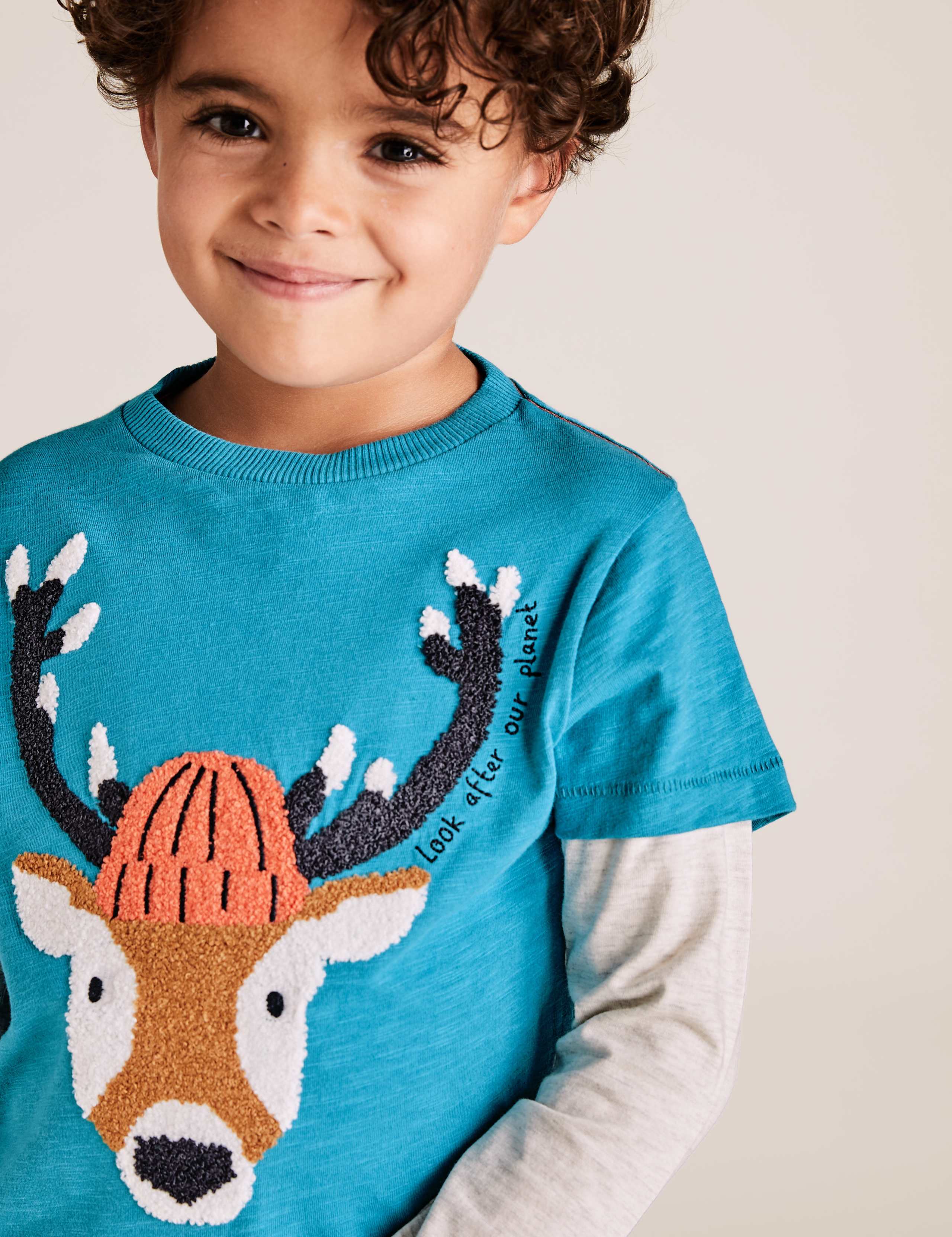 Pure Cotton Embroidered Deer Top (2-7 Yrs) 3 of 4