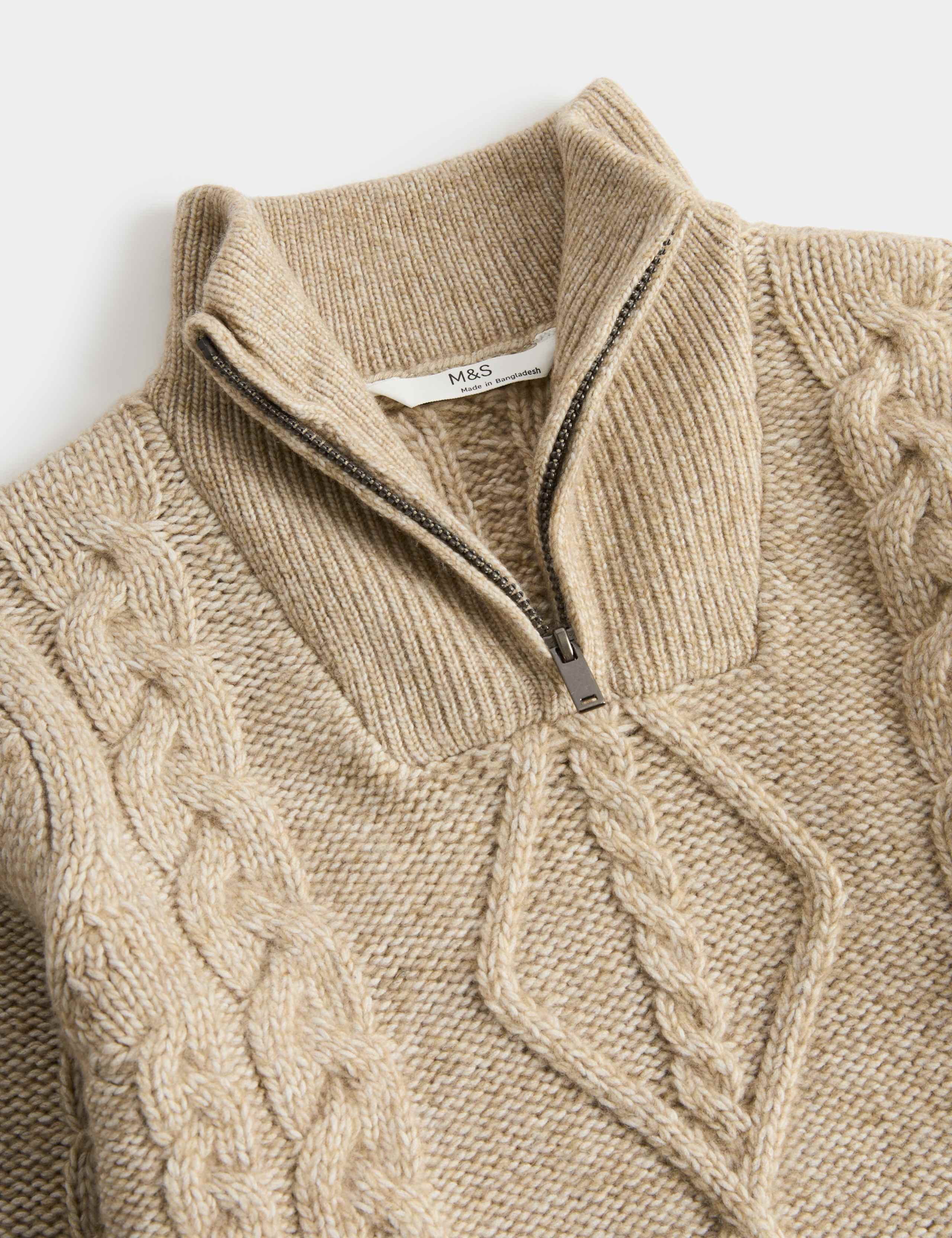 Knitted Half Zip Cable Knit Jumper (2-8 Yrs) 2 of 2