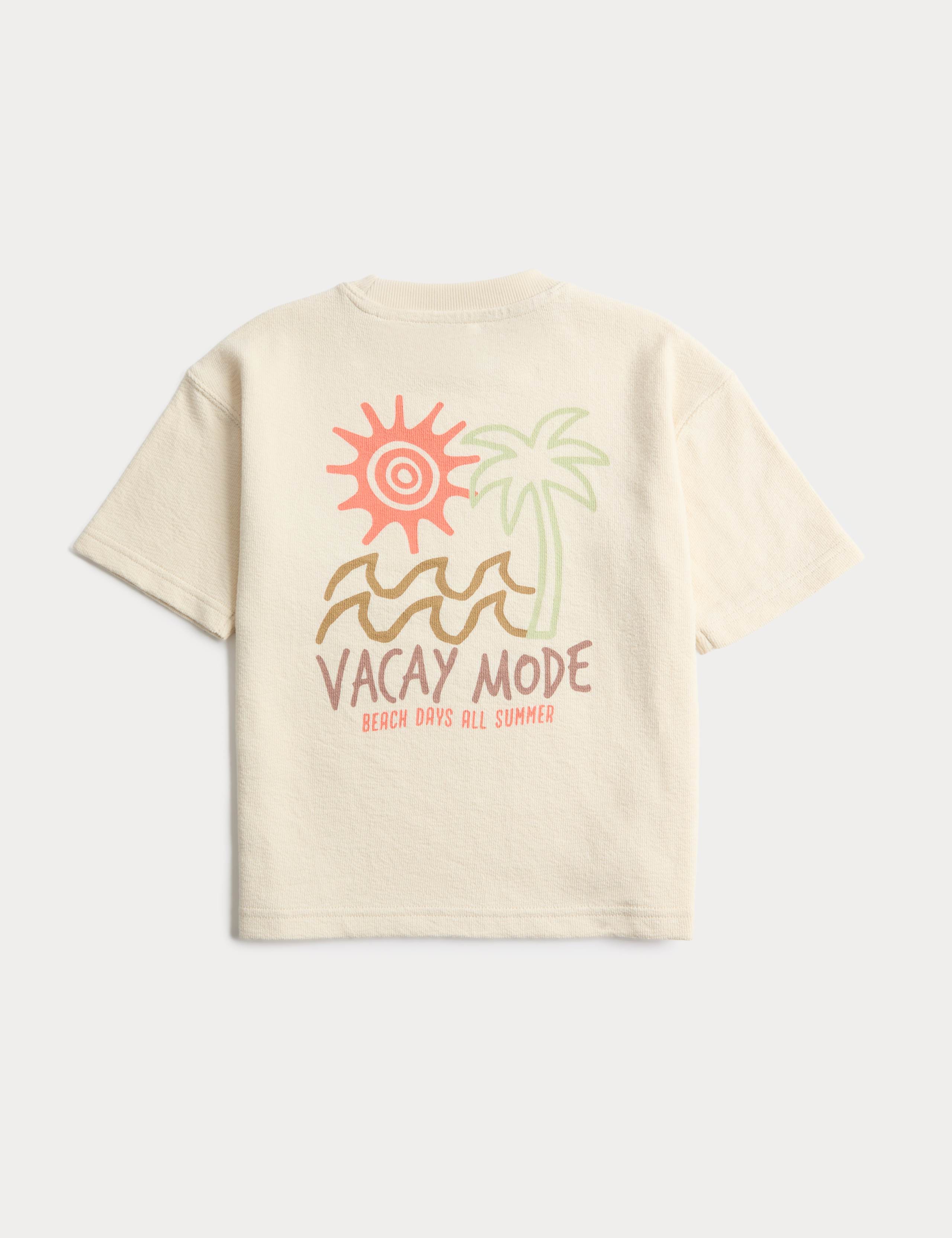 Pure Cotton Textured Graphic T-Shirt (2-8 Yrs) 3 of 3