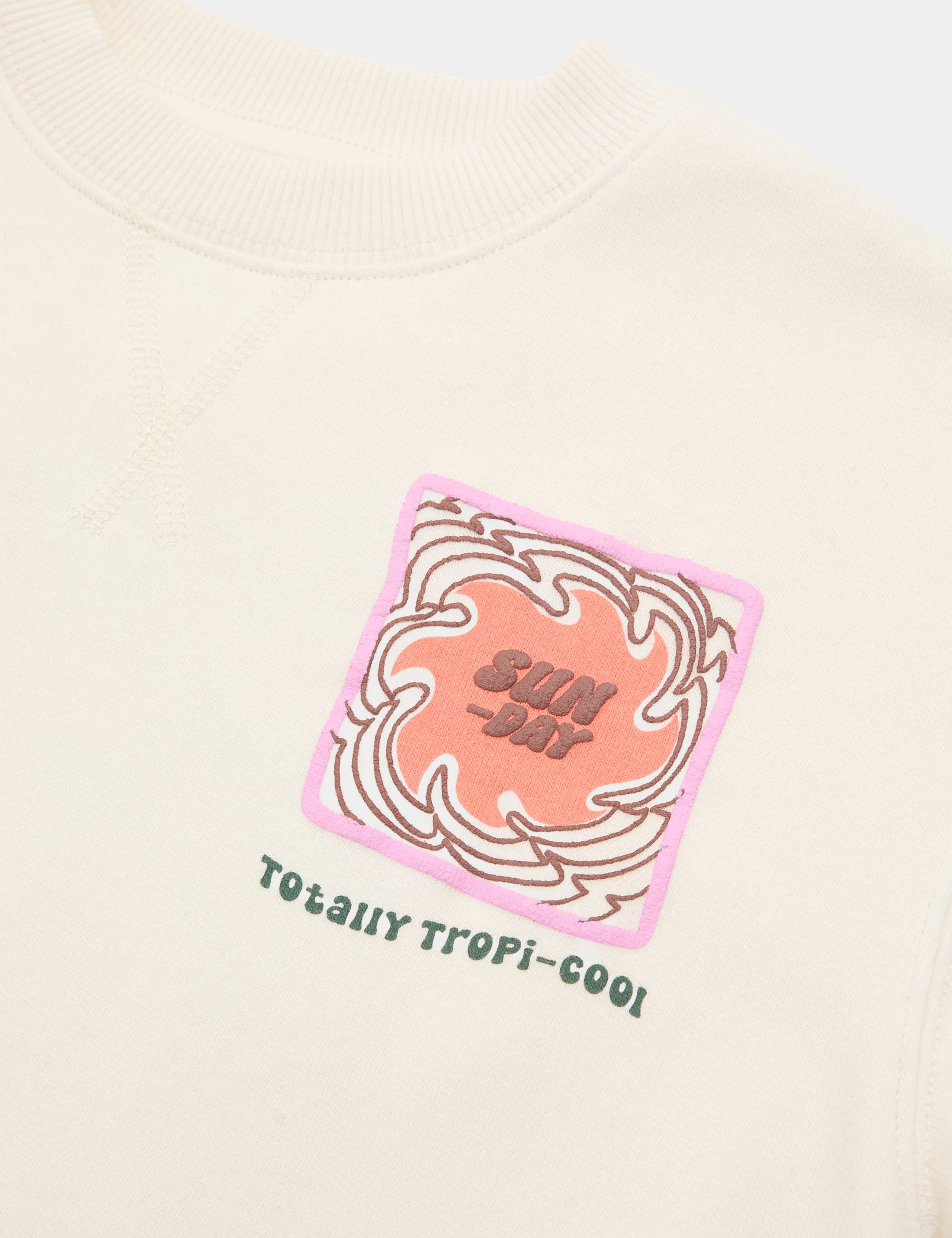 Cotton Rich Tropical Print Sweatshirt (2-8 Yrs) 3 of 3