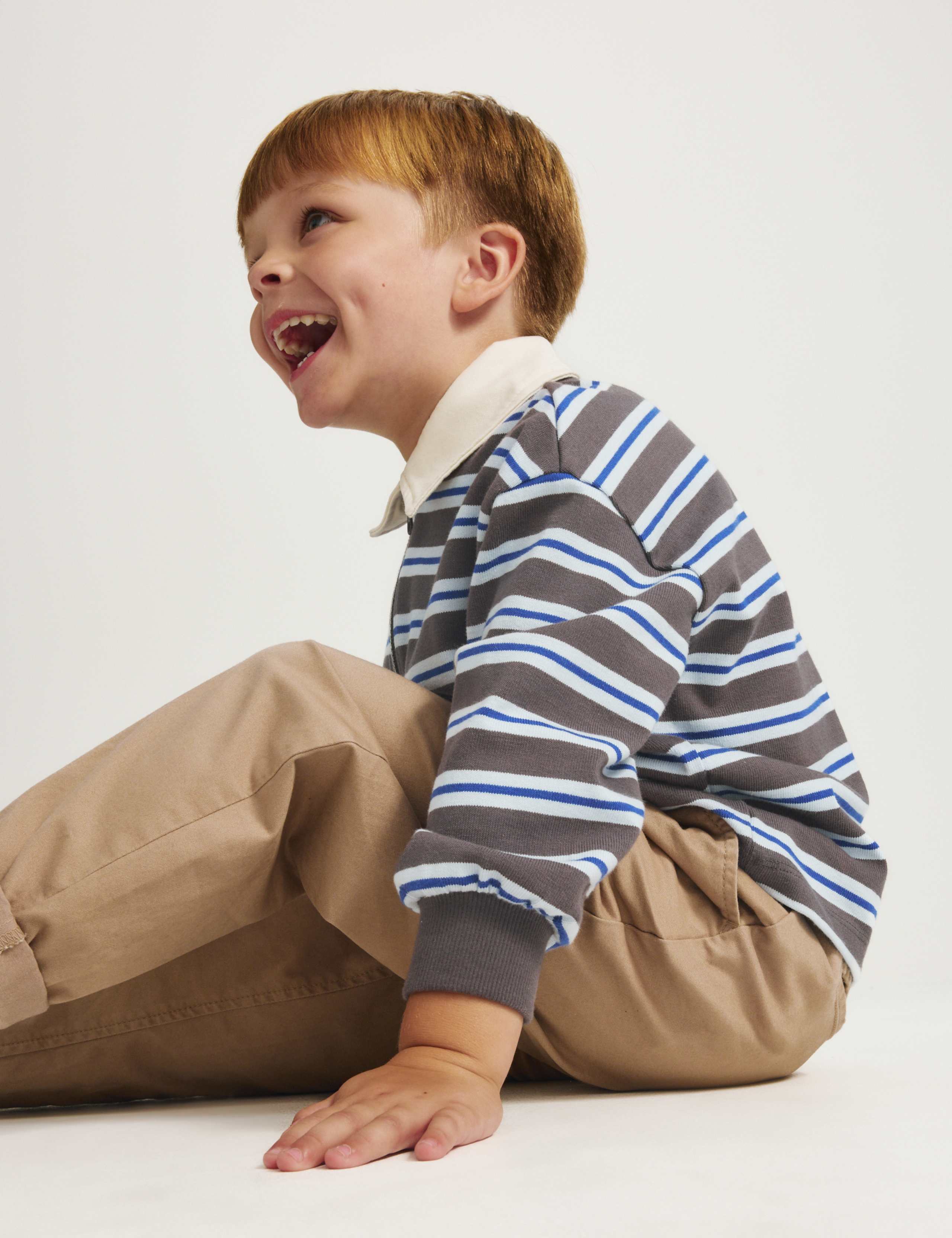 Cotton Rich Graphic Striped Rugby Top (2-8 Yrs) 4 of 8