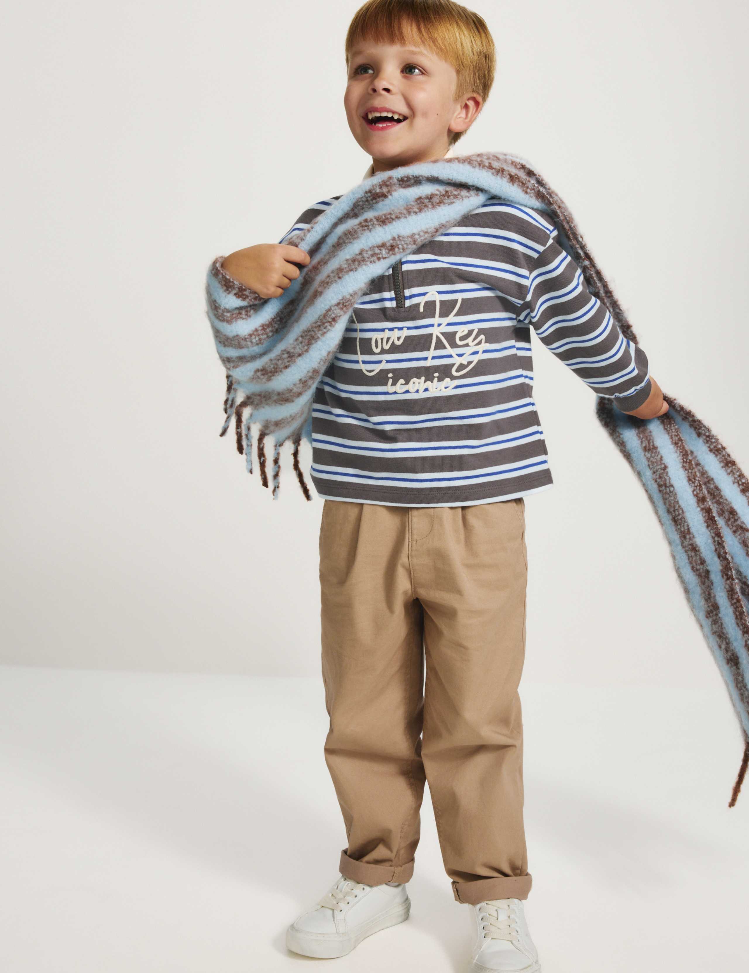 Cotton Rich Graphic Striped Rugby Top (2-8 Yrs) 7 of 8