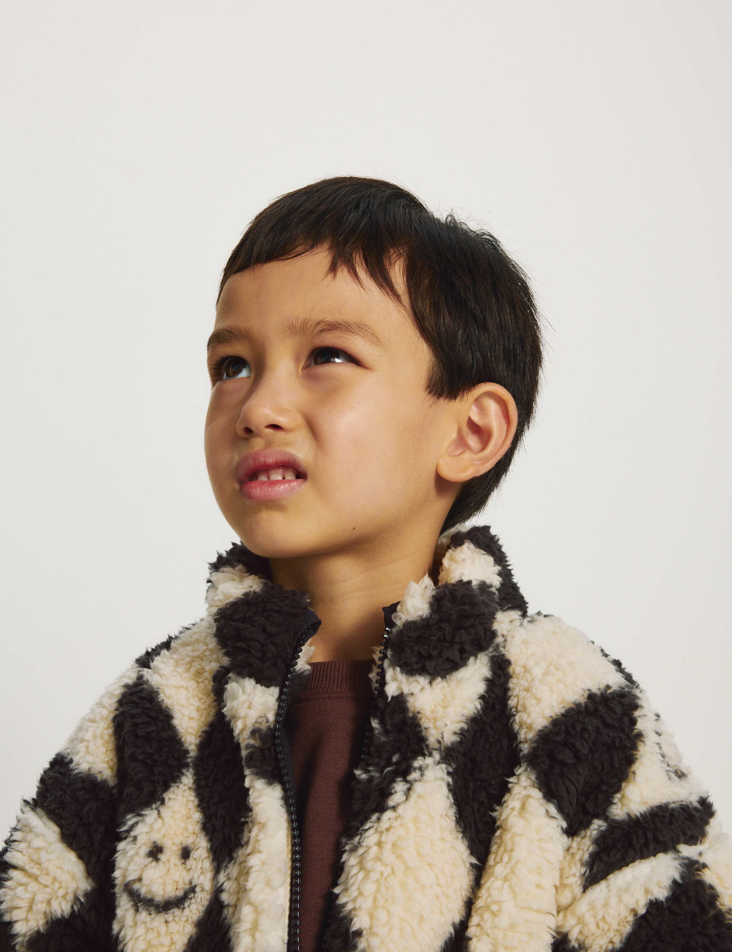Harlequin Patterned Borg Jacket (2-8 Yrs) 3 of 7