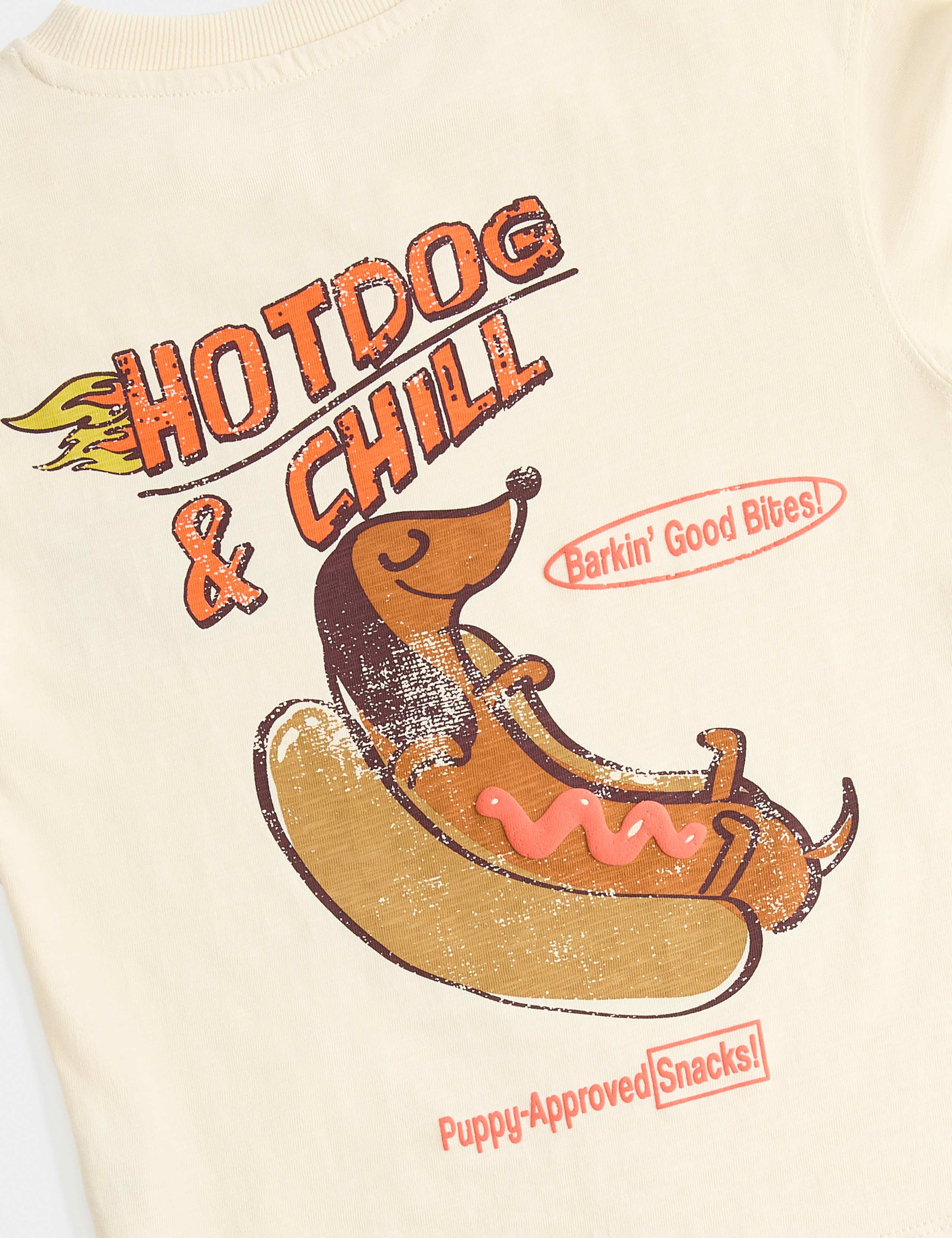 Pure Cotton Sausage Dog Graphic Top (2-8 Yrs) 2 of 2