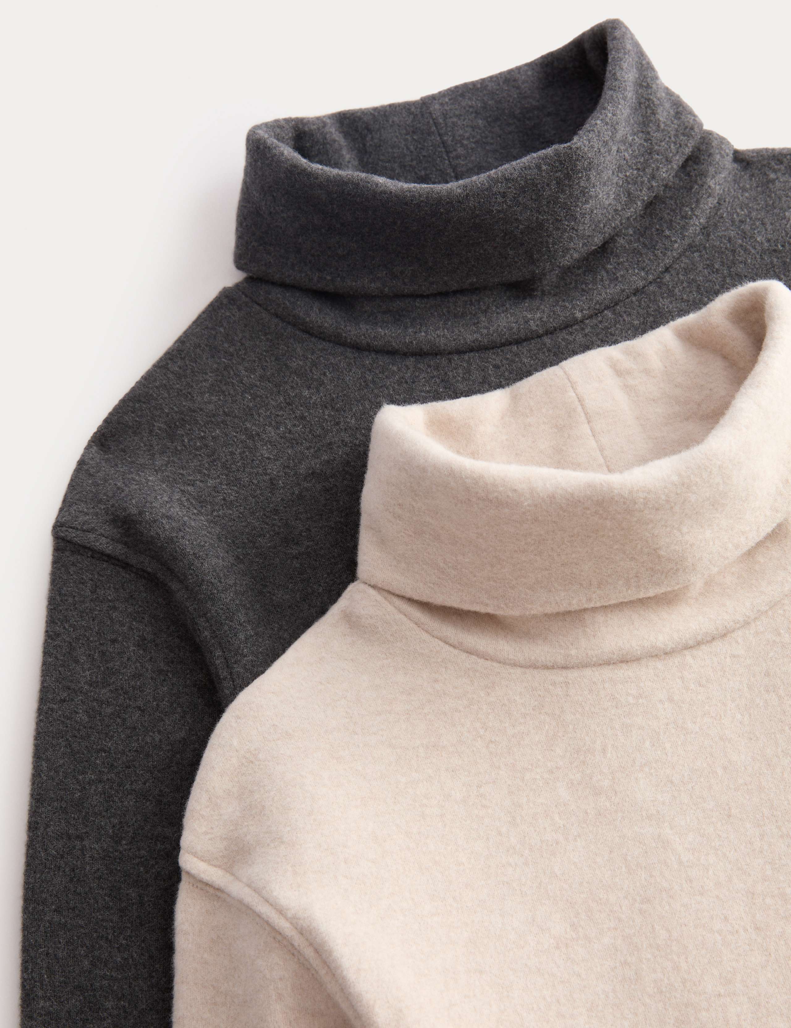 2pk Cotton Rich Roll Neck Tops (2-8 Yrs) 2 of 2