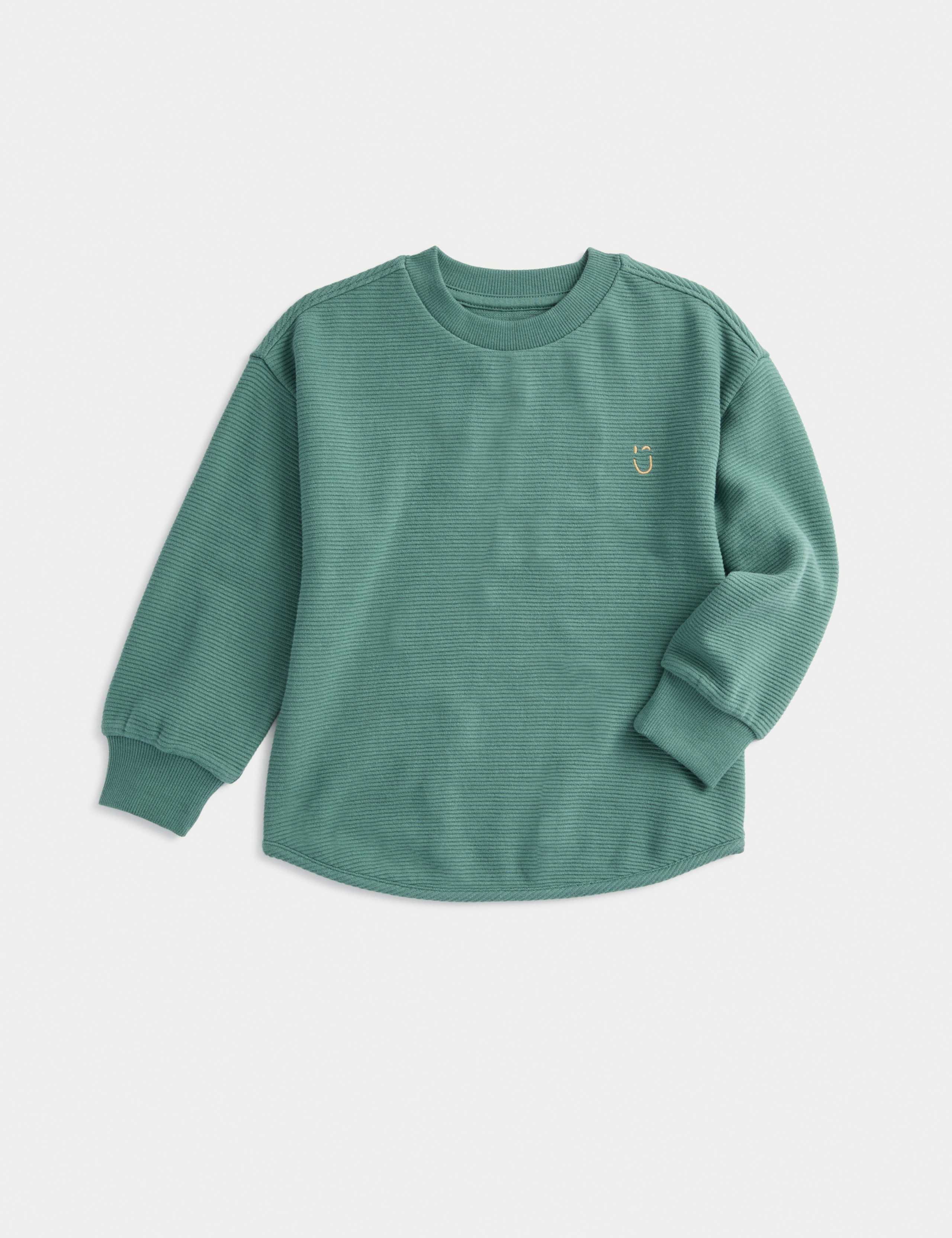 Pure Cotton Textured Long Sleeve Top (1-8 Yrs) 2 of 6