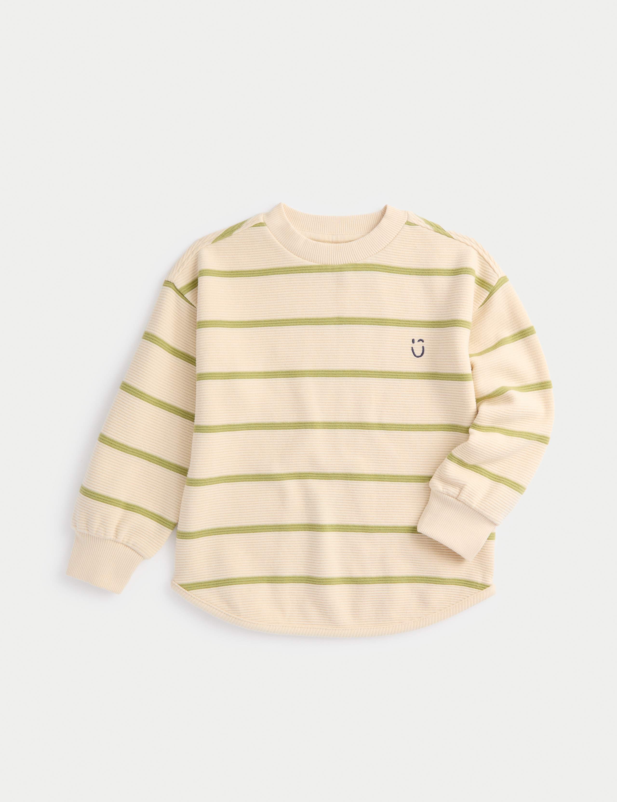 Pure Cotton Striped Textured Top (1-8 Yrs) 2 of 7