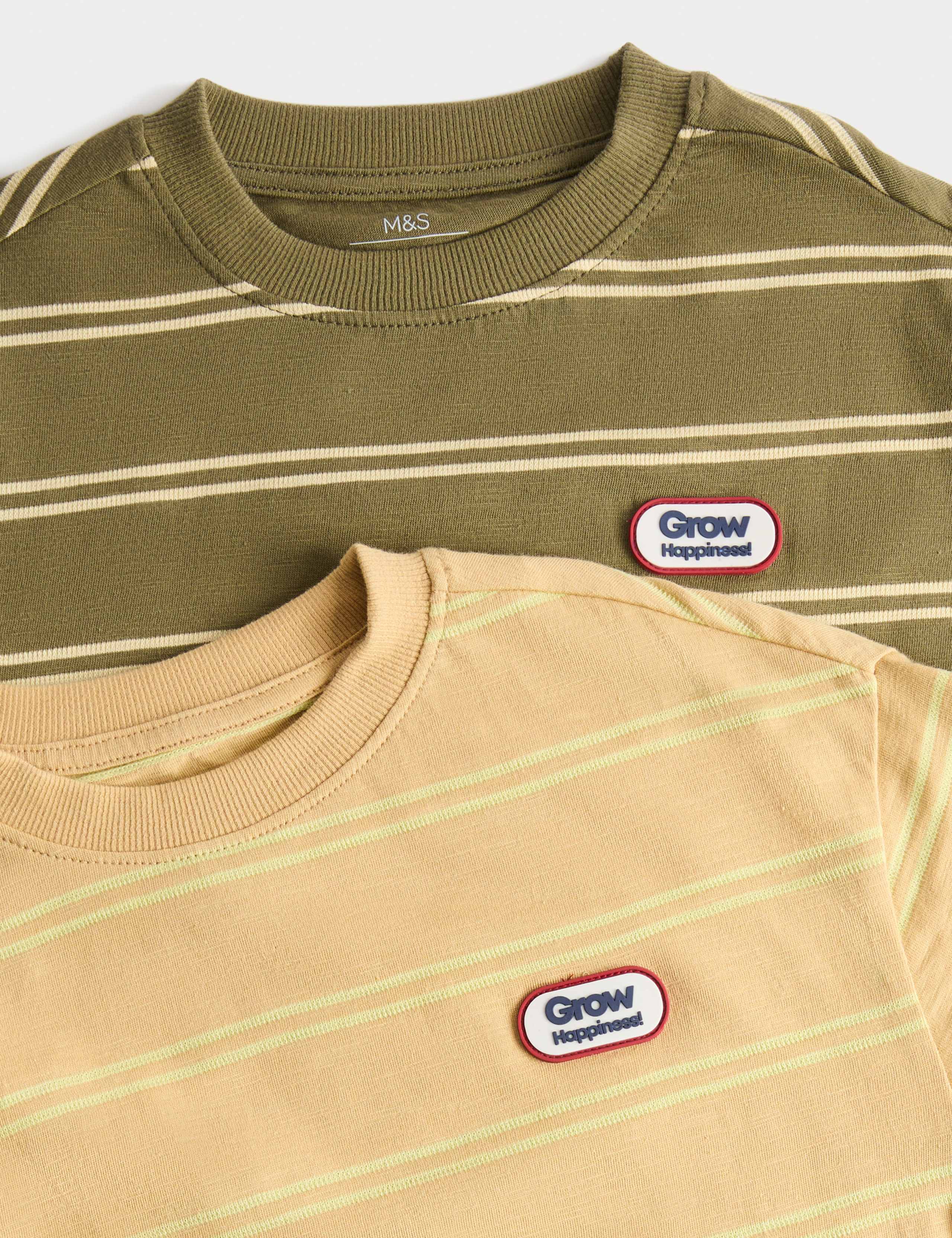 3 Pack Pure Cotton Striped T-Shirts (2-8 Years) 2 of 2