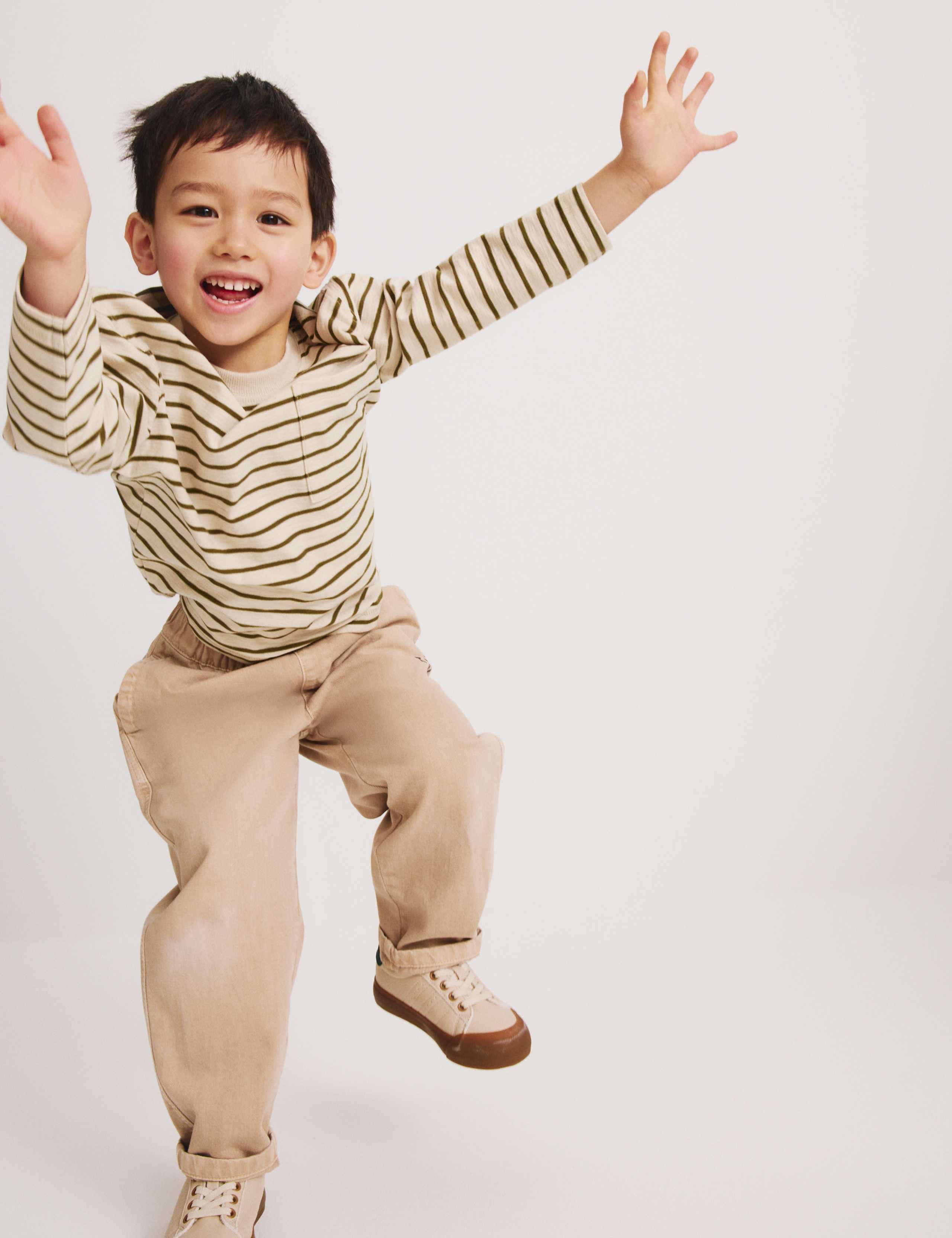 Pure Cotton Striped Top (2-8 Yrs) 1 of 7