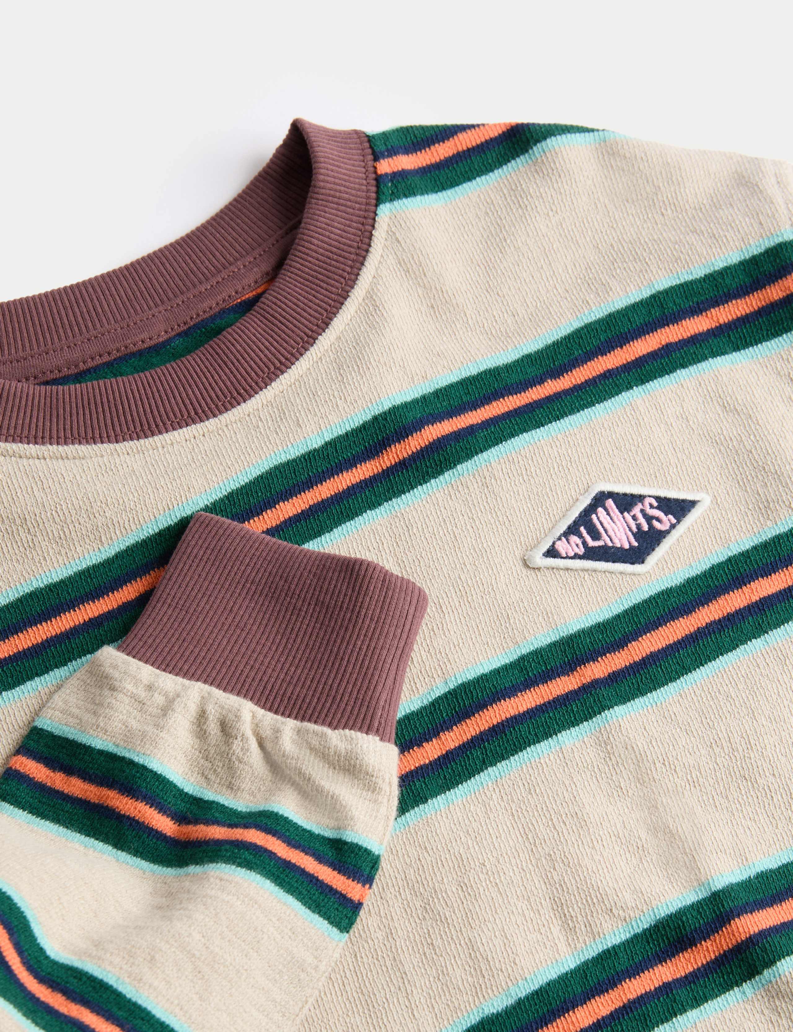 Pure Cotton Textured Striped Long Sleeve Top (2-8 Yrs) 2 of 2