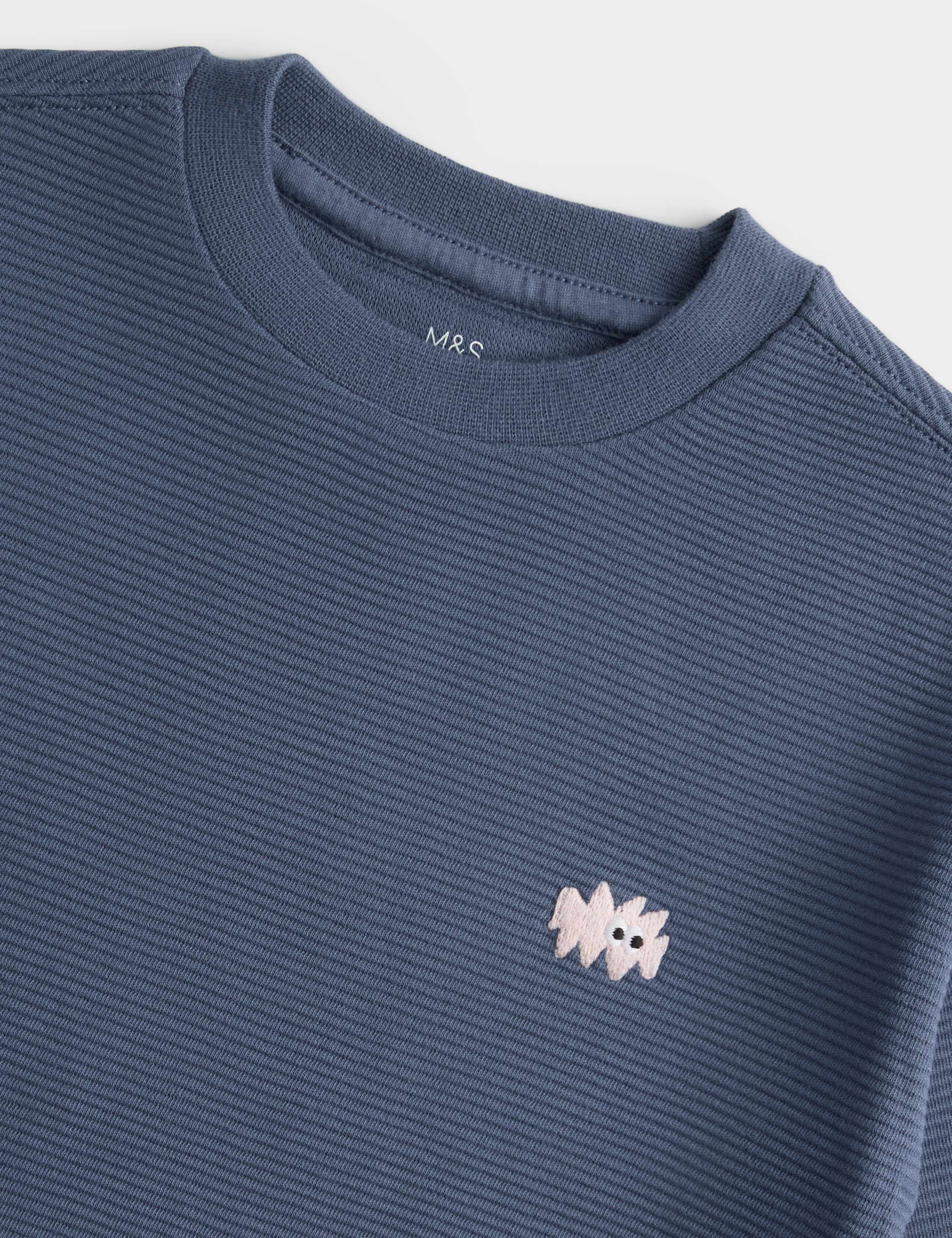 Pure Cotton Ribbed T-Shirt (2-8 Years) 2 of 2