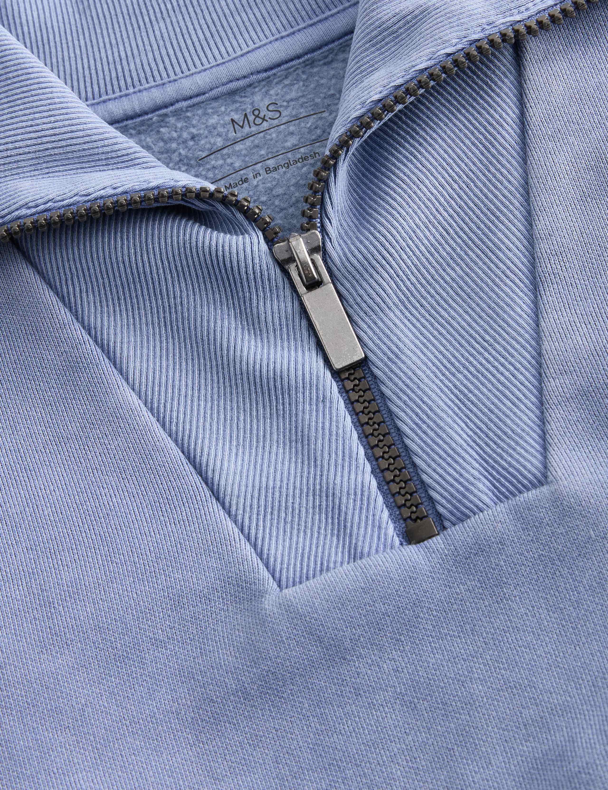 Cotton Rich Half Zip Sweatshirt (2-8 Yrs) 2 of 2