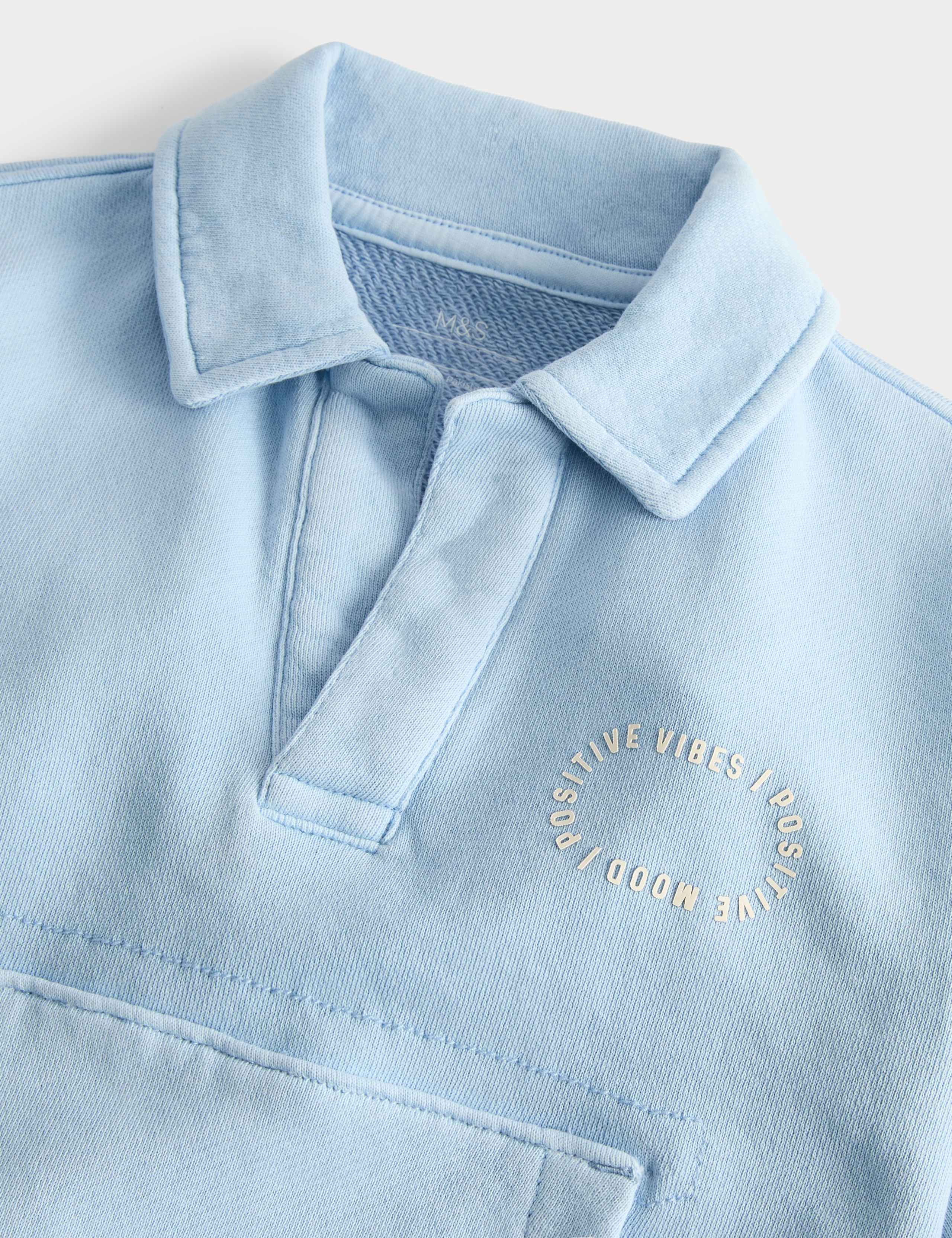 Pure Cotton Positive Slogan Sweatshirt (2-8 Yrs) 2 of 2