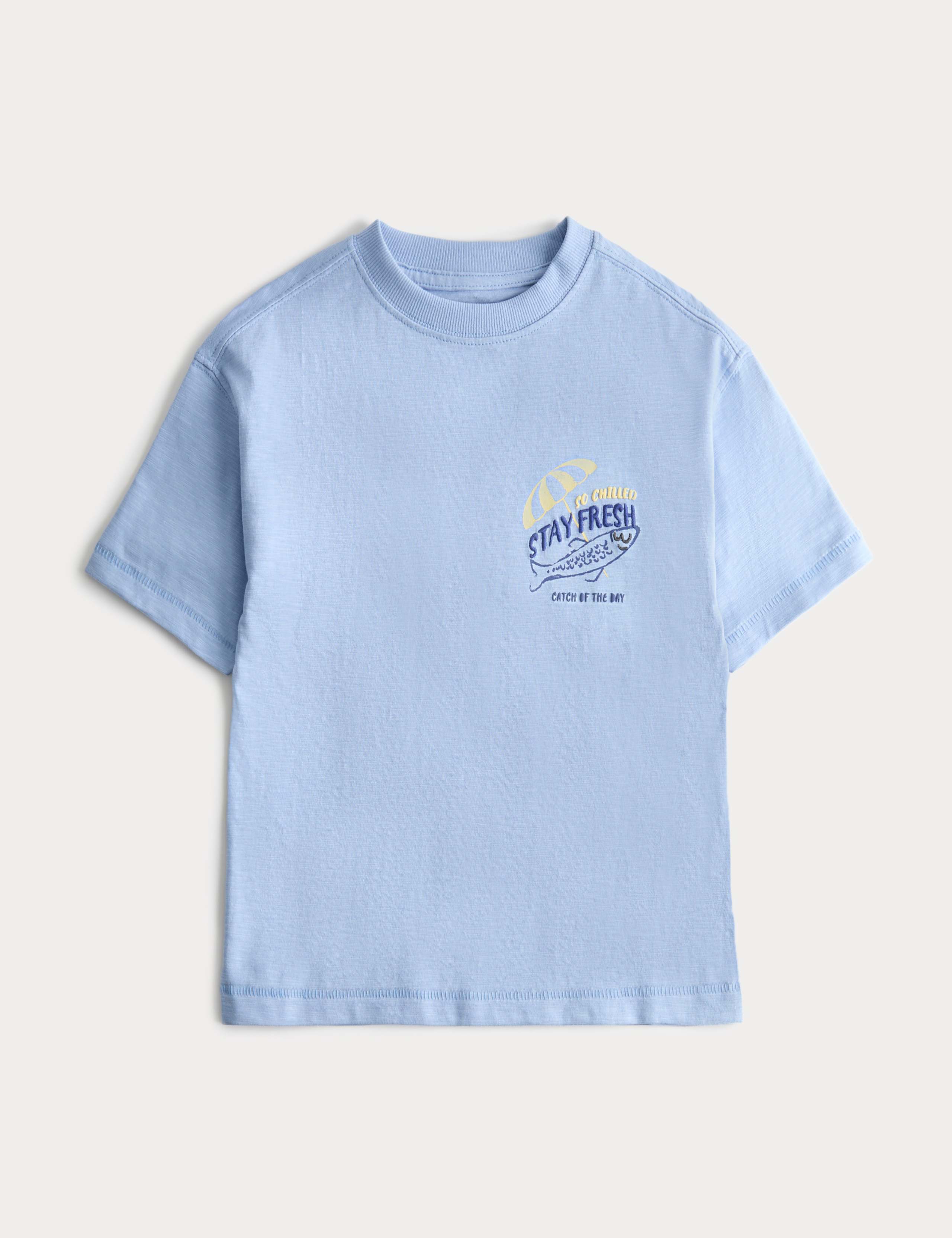 Pure Cotton Fish Graphic T-shirt (2-8 Years) 1 of 2