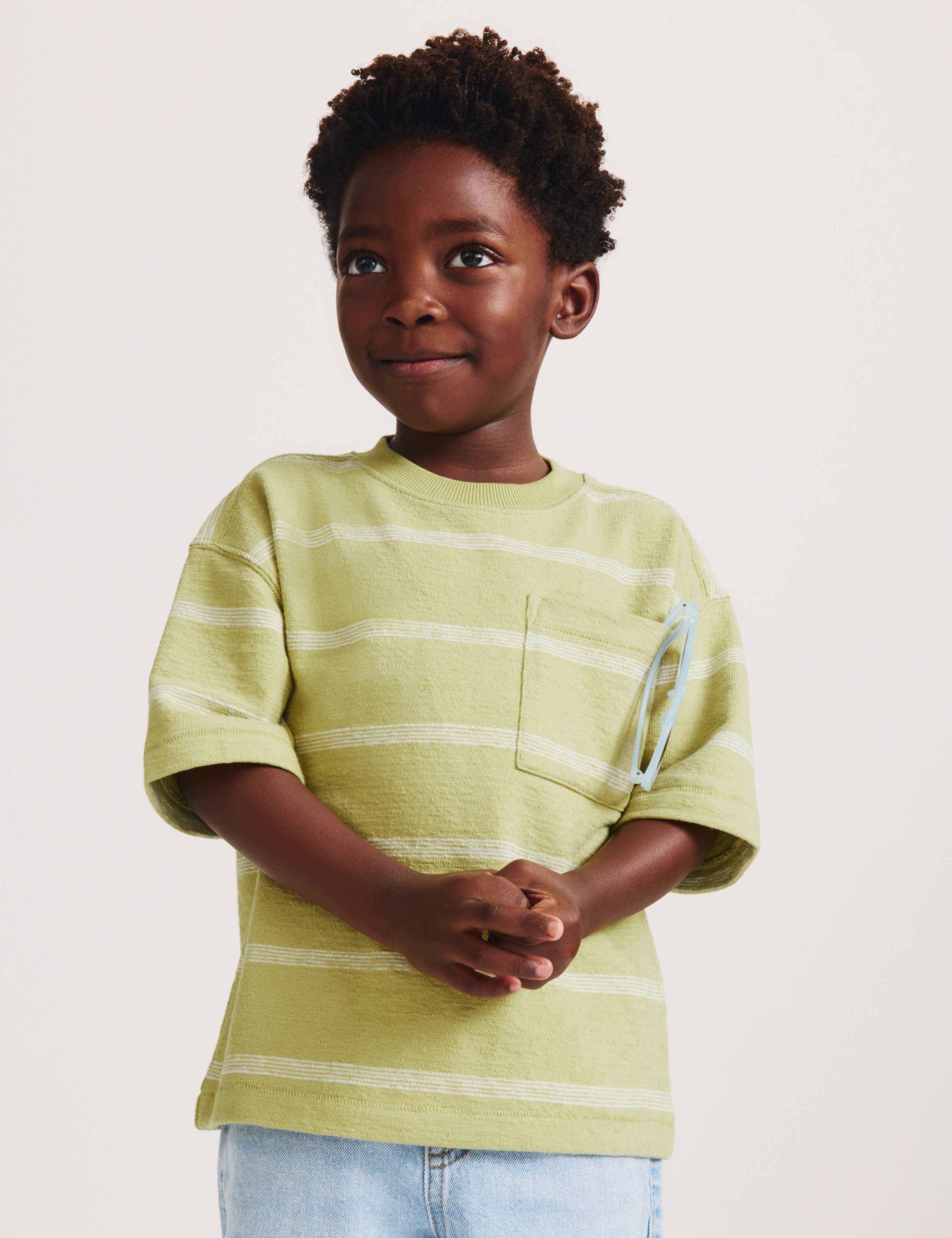 Pure Cotton Striped Textured T-Shirt (2-8 Yrs) 5 of 5