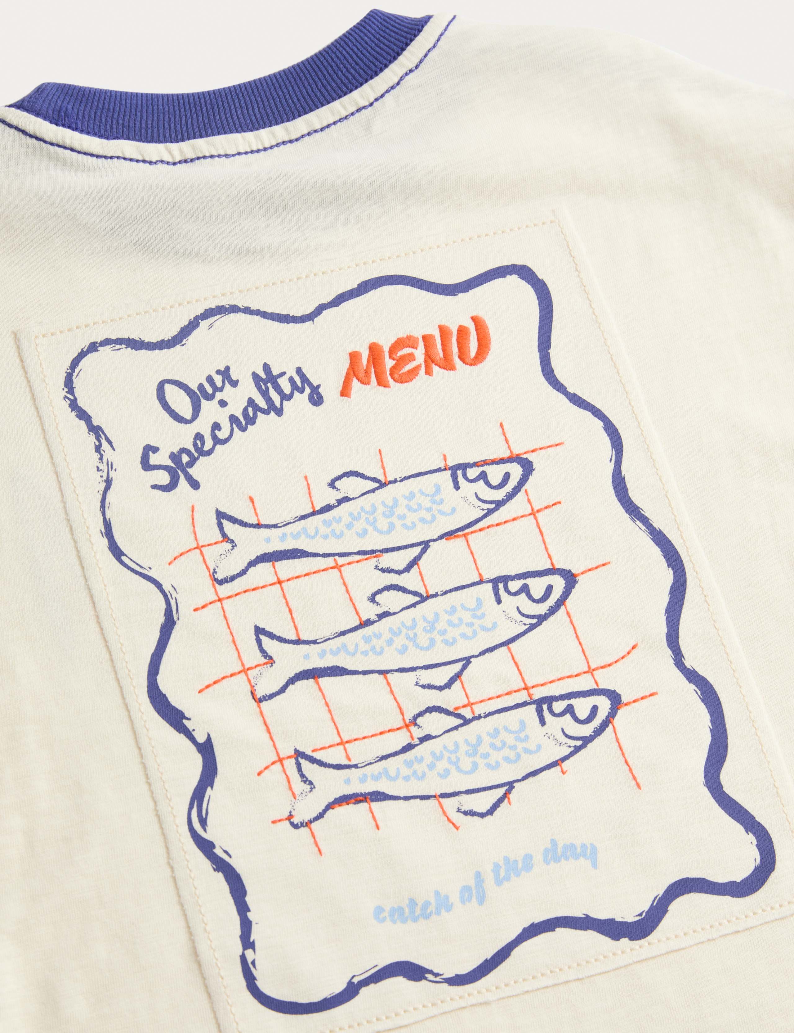 Pure Cotton Fish Graphic T-Shirt (2-8 Yrs) 2 of 2