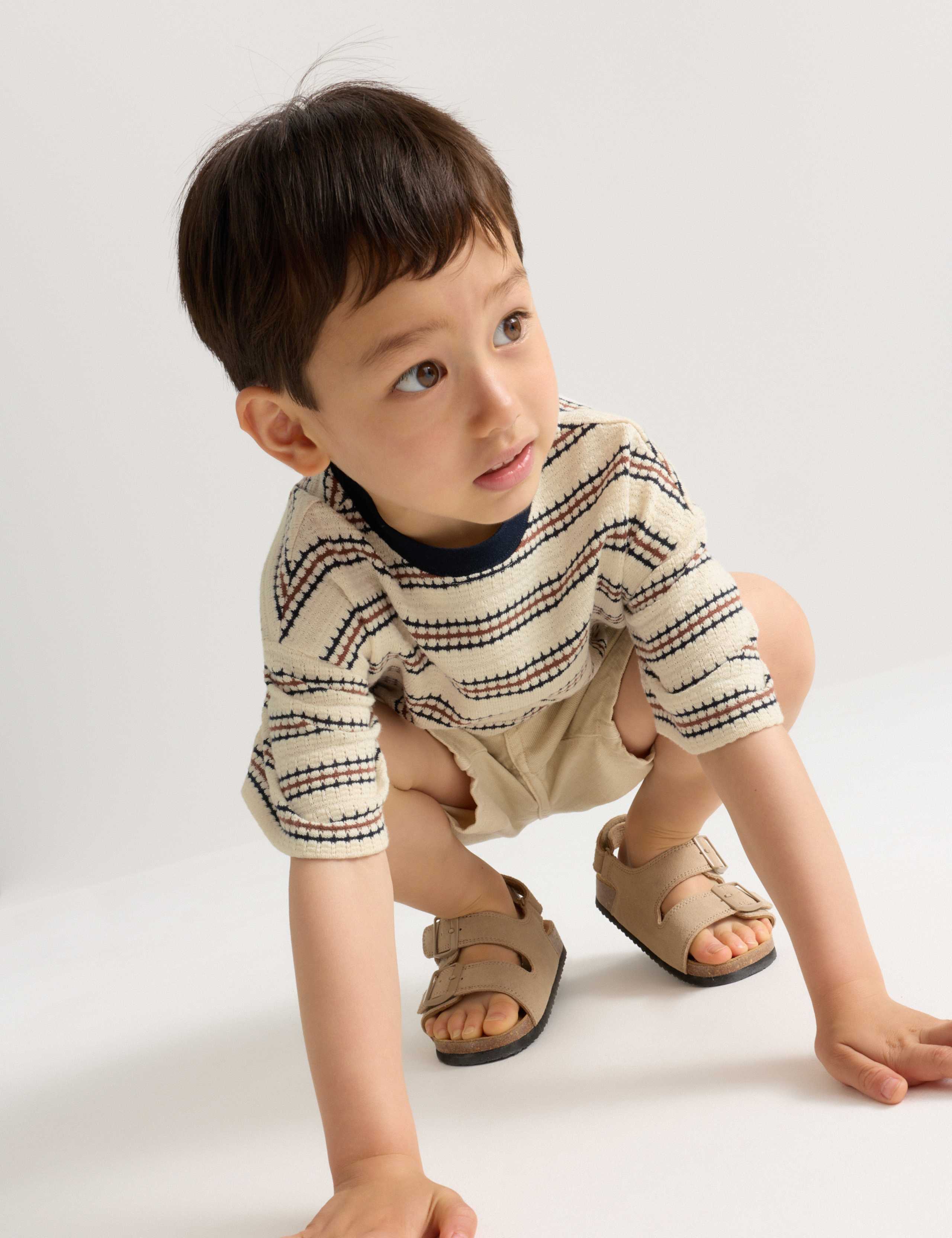 Cotton Rich Knitted Striped T-Shirt (2-8 Yrs) 5 of 8
